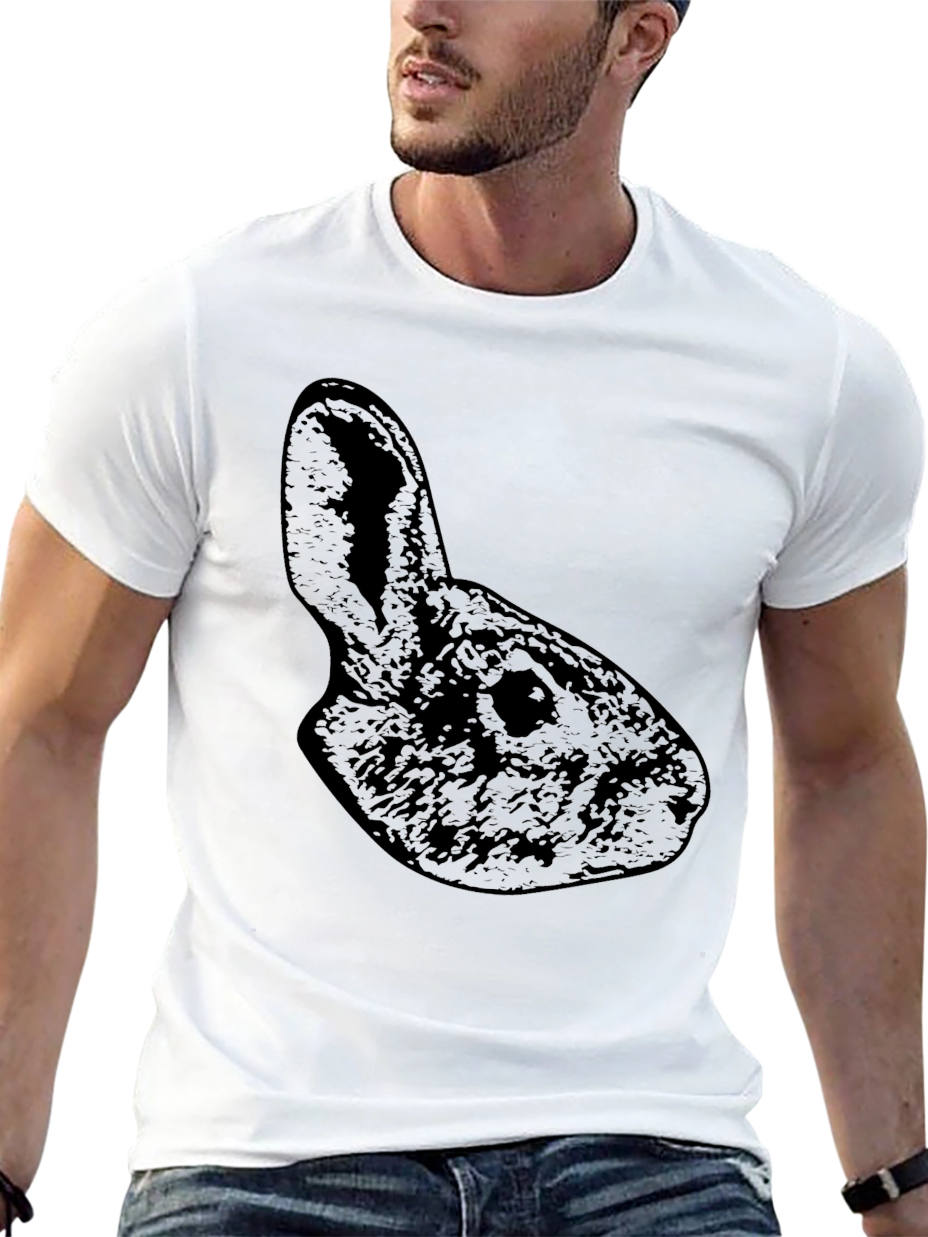 Black Rabbit Silhouette Graphic T-Shirt