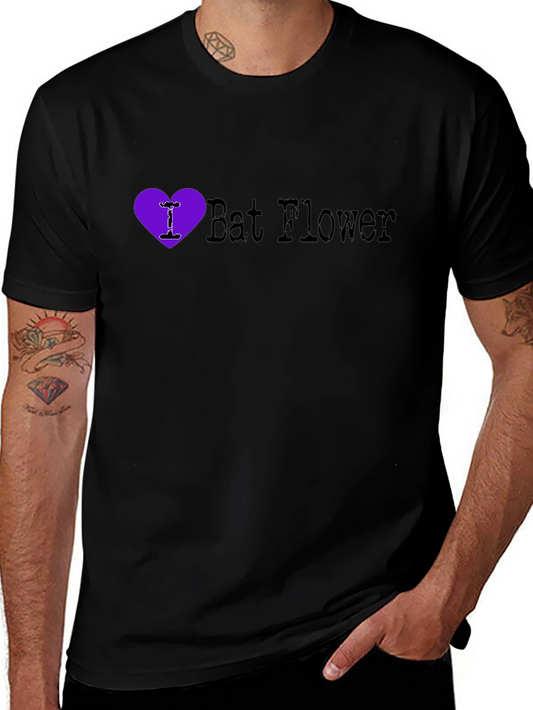 I Heart Bat Flower Graphic Tee - Unique Plant Lover Shirt