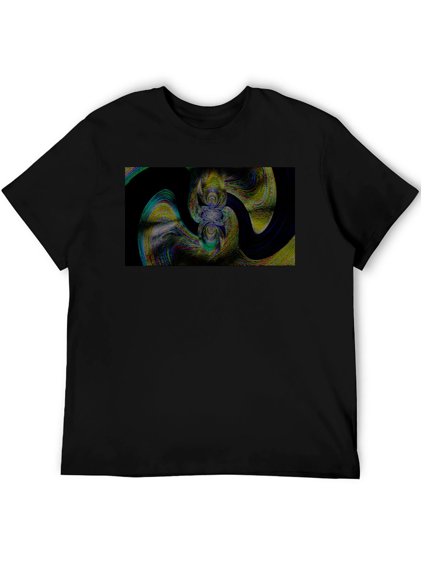 Abstract Swirl Graphic Black T-Shirt