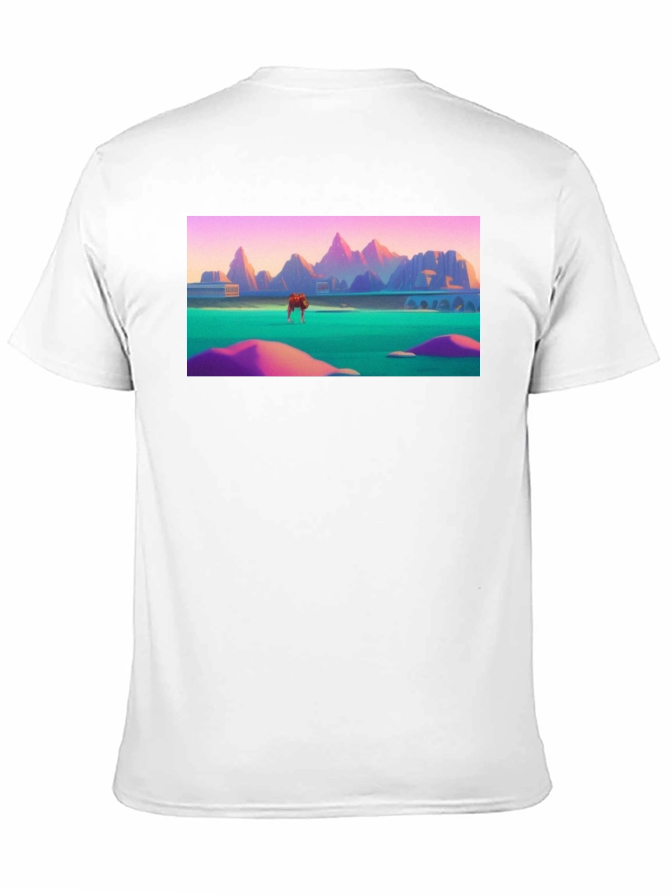 Surreal Landscape Black Cotton Tee