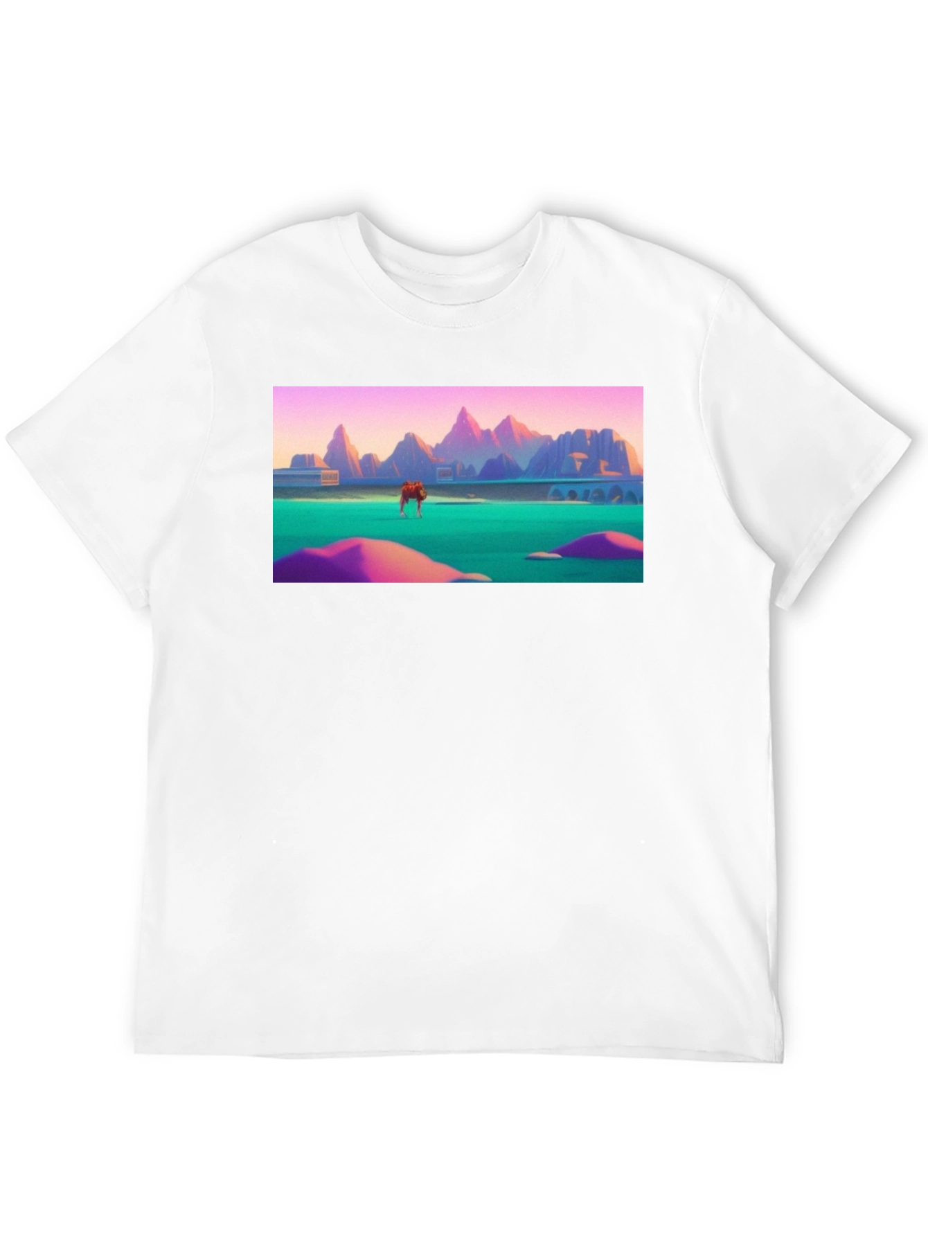 Surreal Landscape Black Cotton Tee