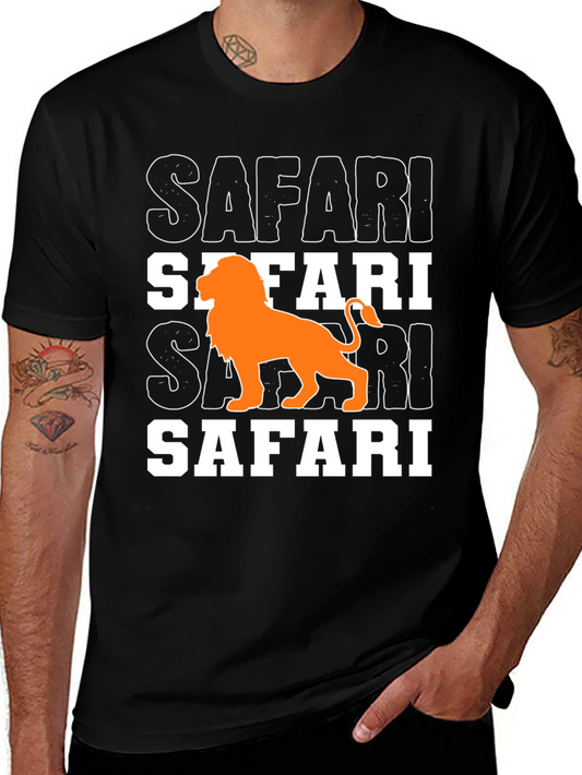 Safari Lion Graphic T-Shirt - Mens Black Tee