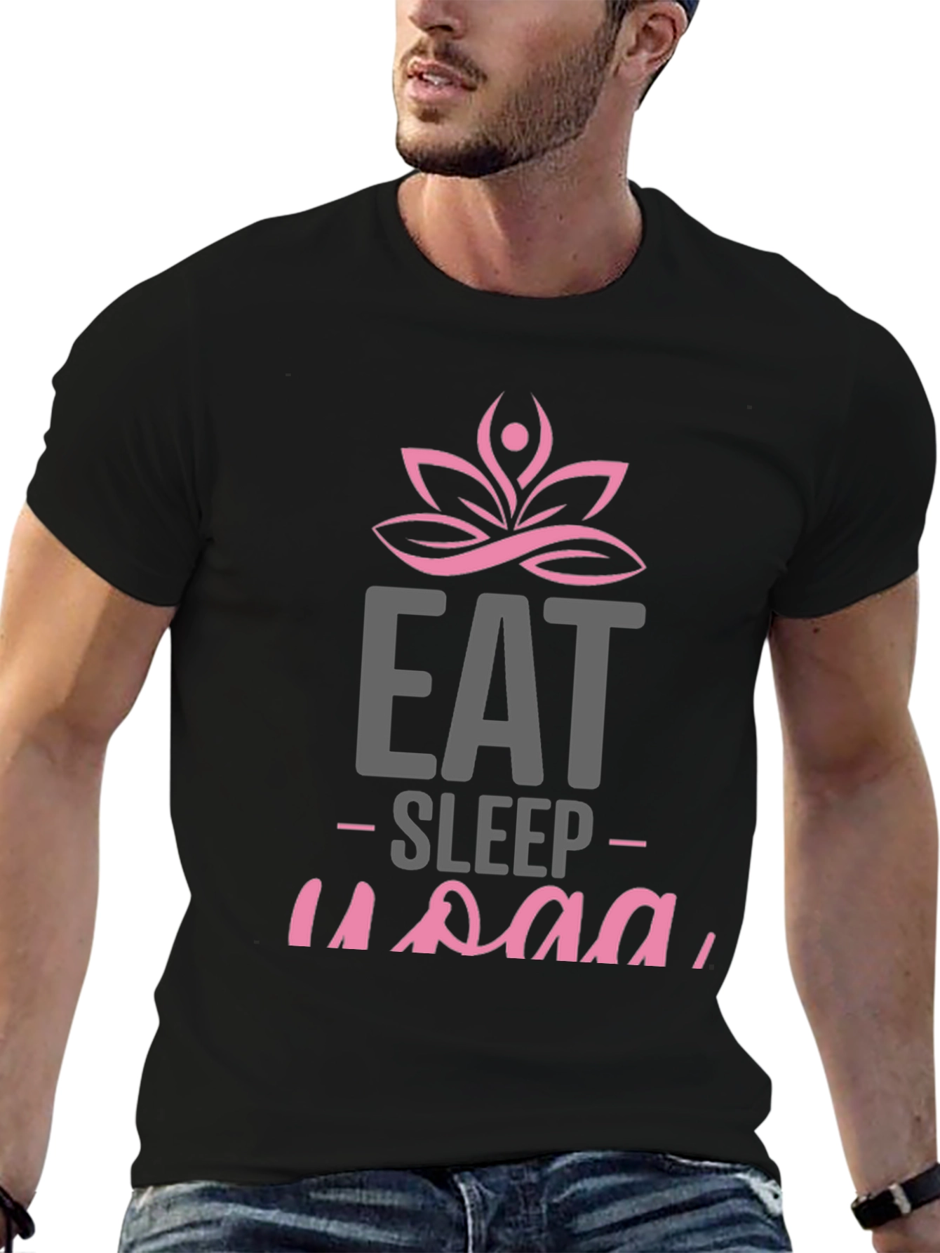 Eat Sleep Yoga Black Graphic Tee