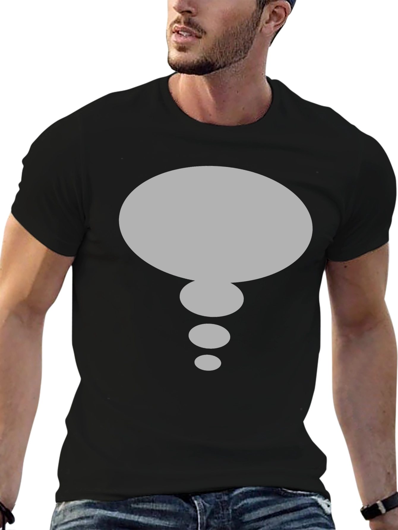 Speech Bubble T-Shirt - Black Cotton Graphic Tee