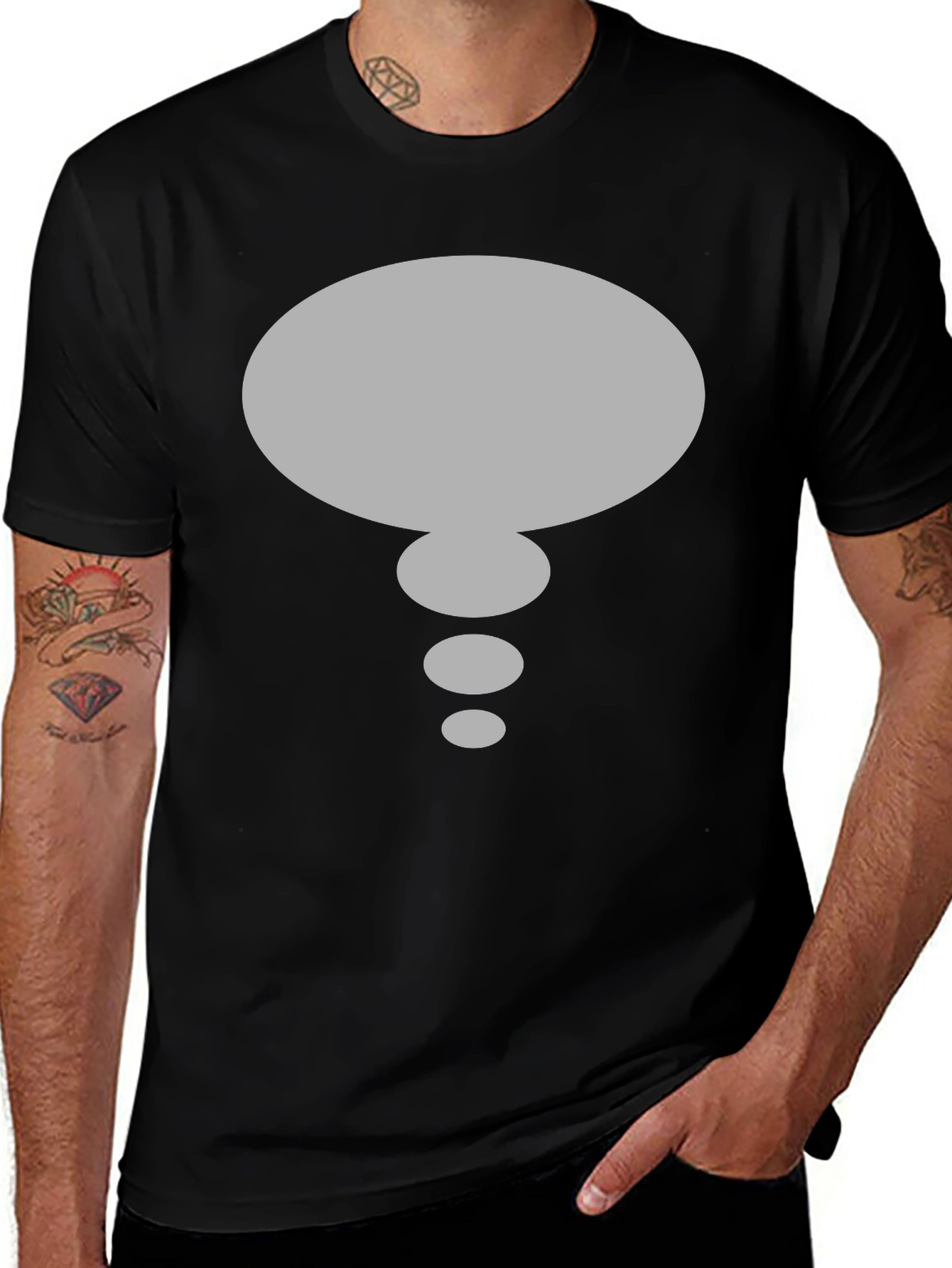 Speech Bubble T-Shirt - Black Cotton Graphic Tee