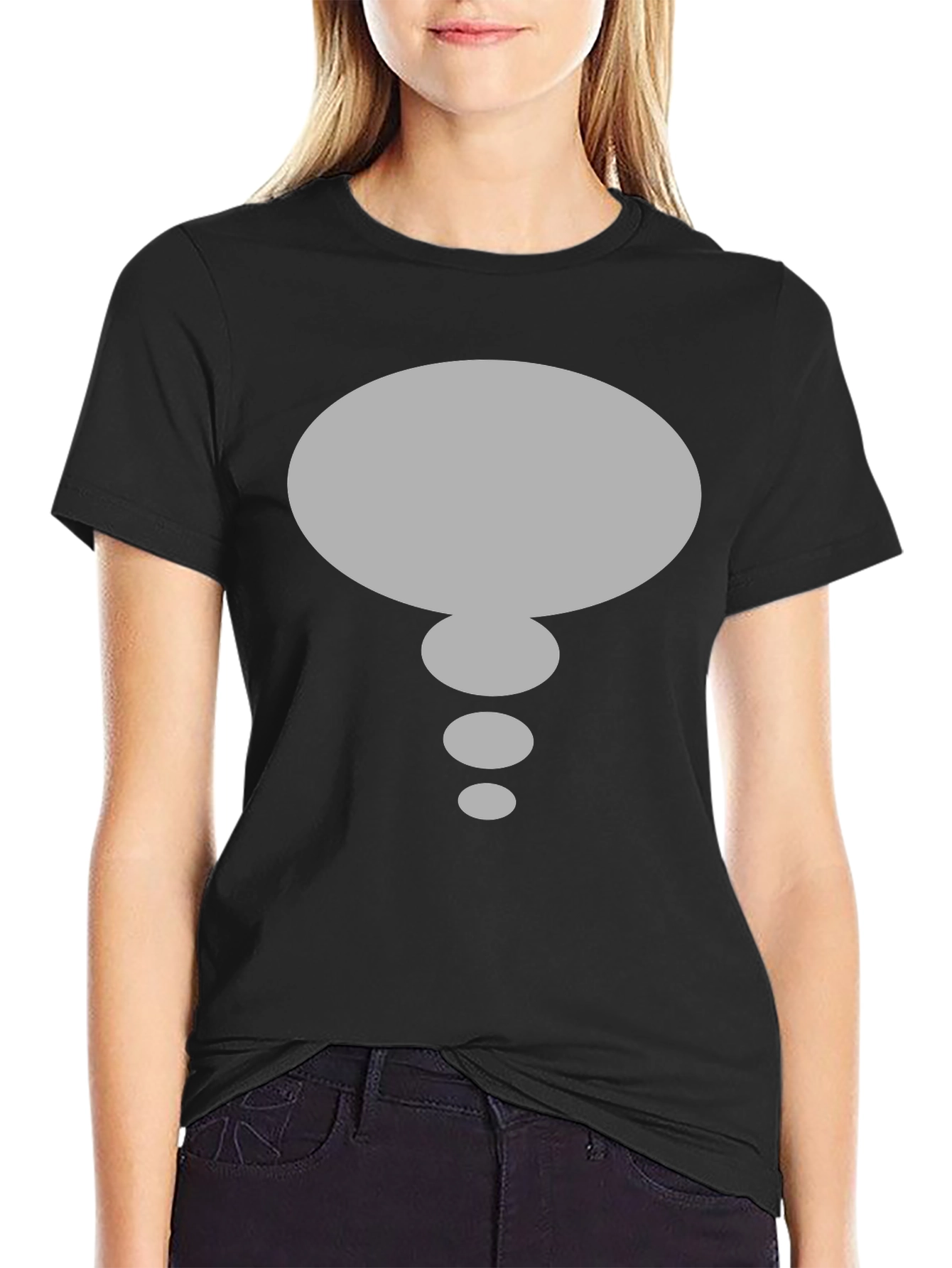 Speech Bubble T-Shirt - Black Cotton Graphic Tee