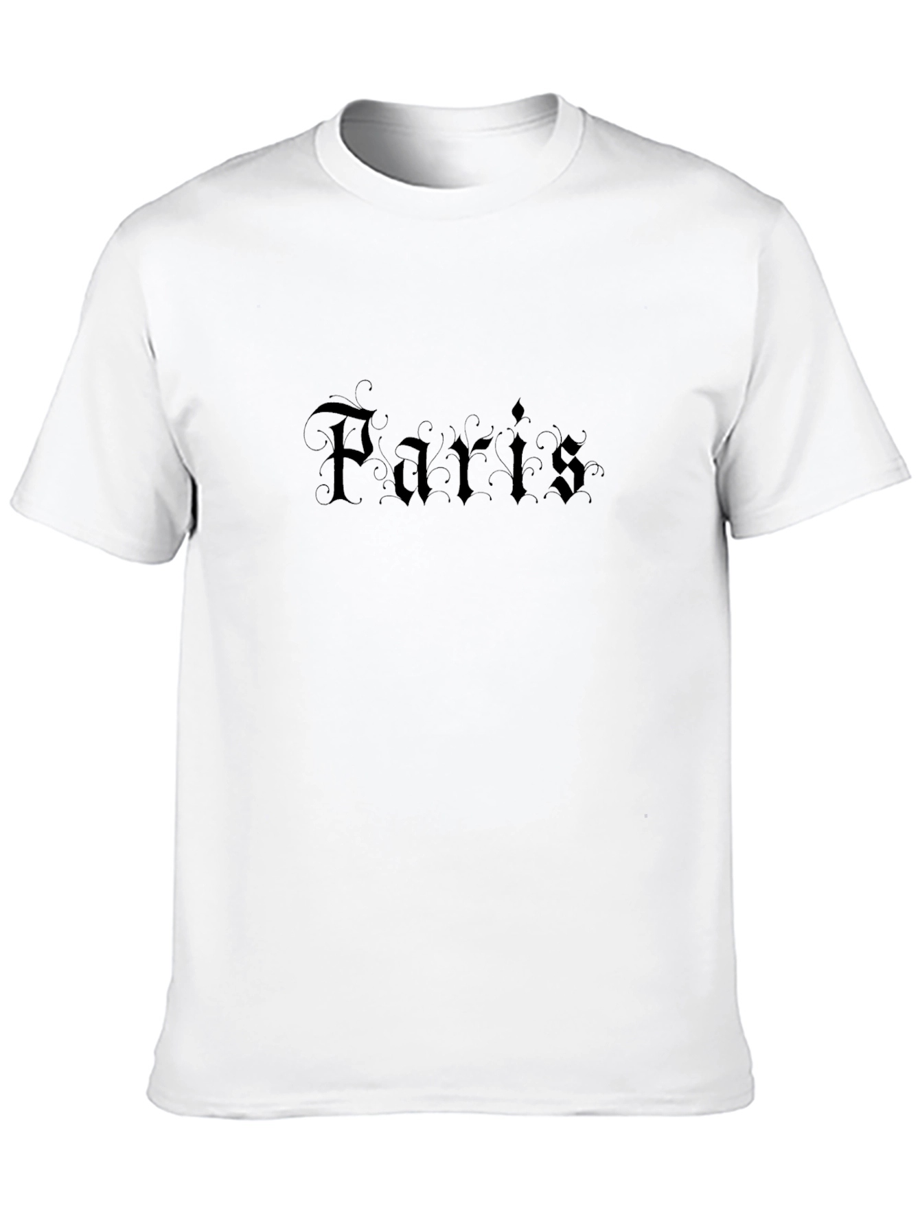 Paris Gothic Font Black T-Shirt