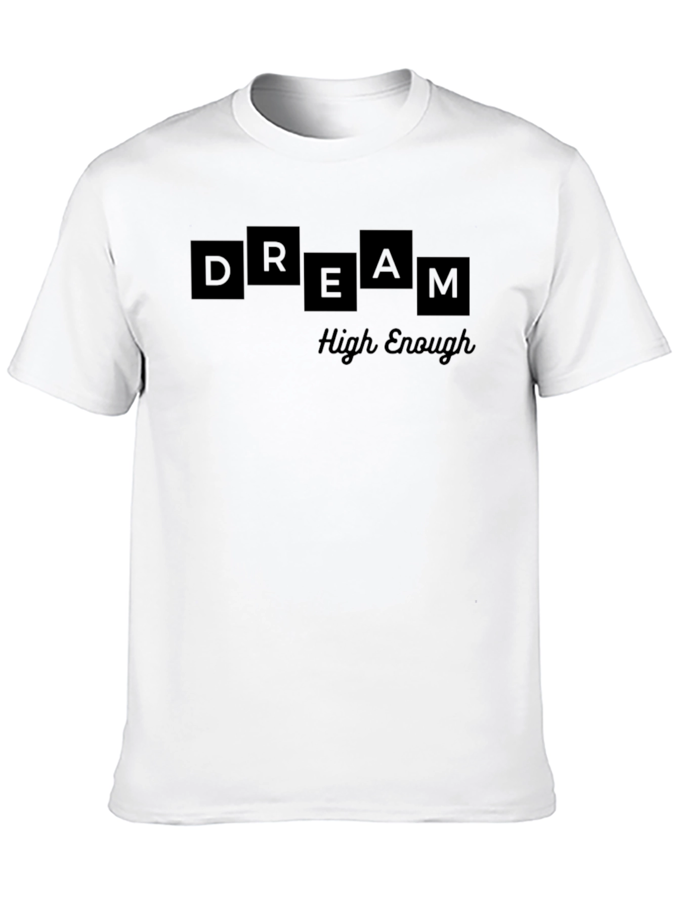 Dream High Enough Black Graphic Tee