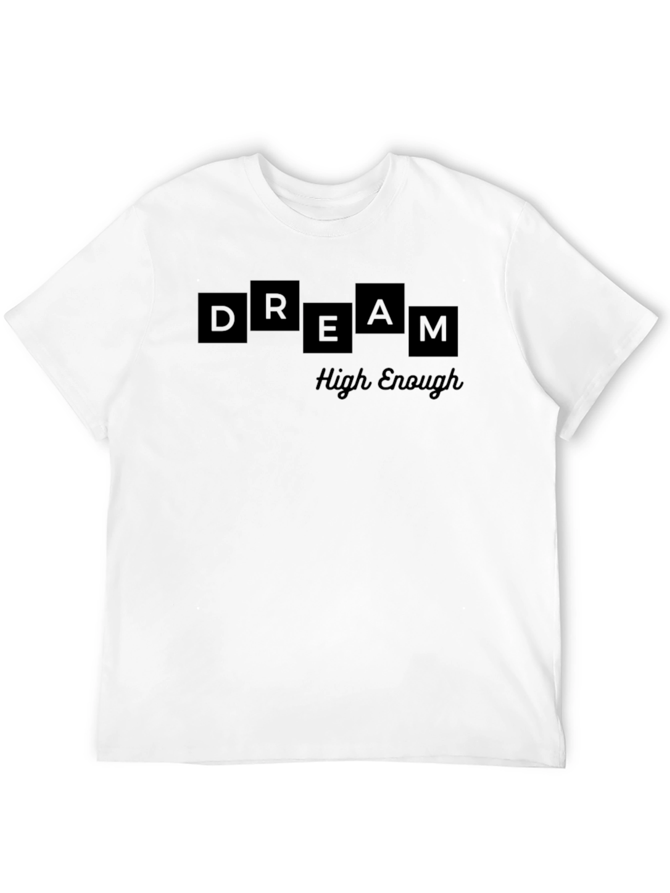 Dream High Enough Black Graphic Tee
