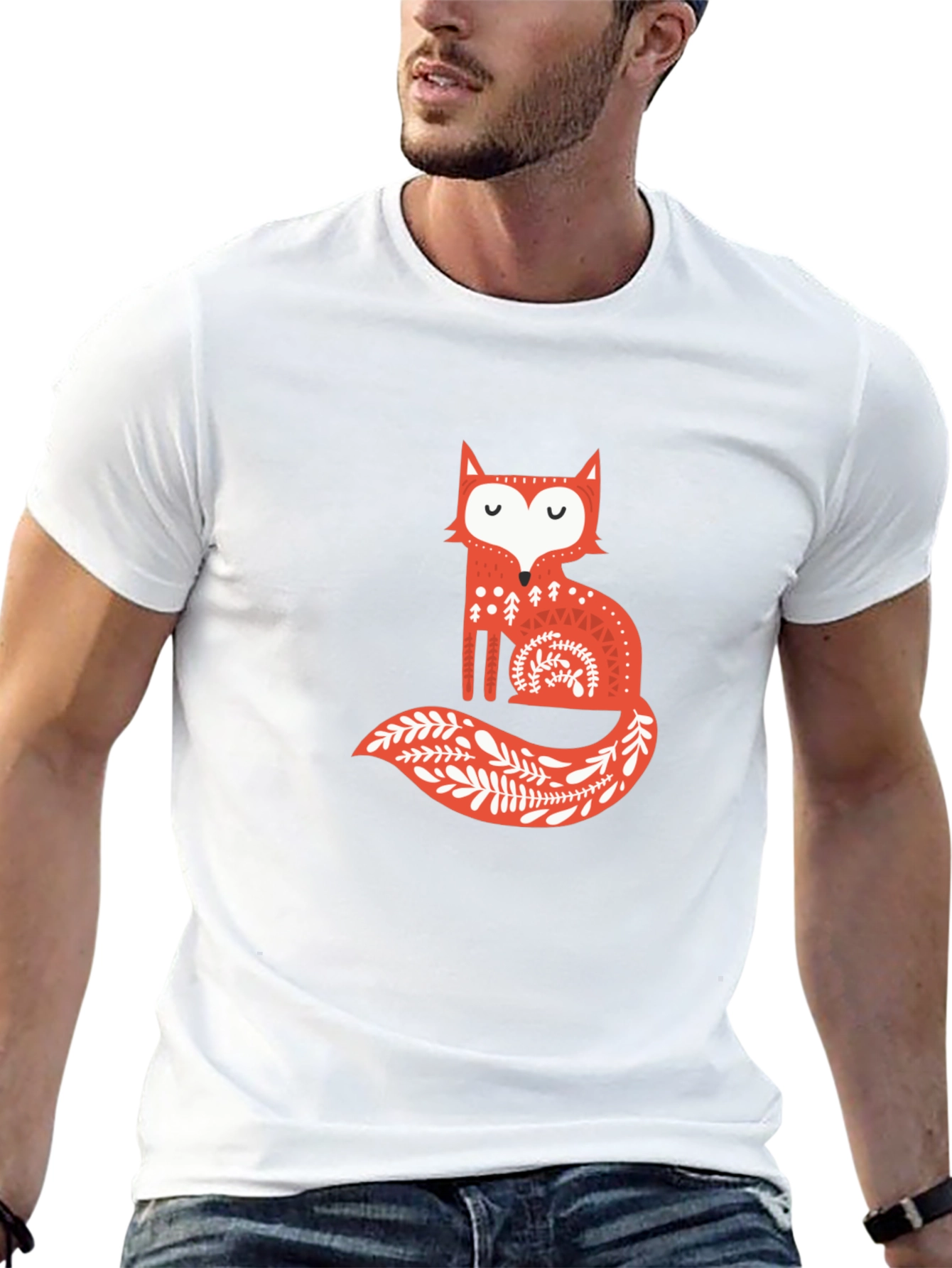 Fox Graphic Tee - Stylish Black T-Shirt