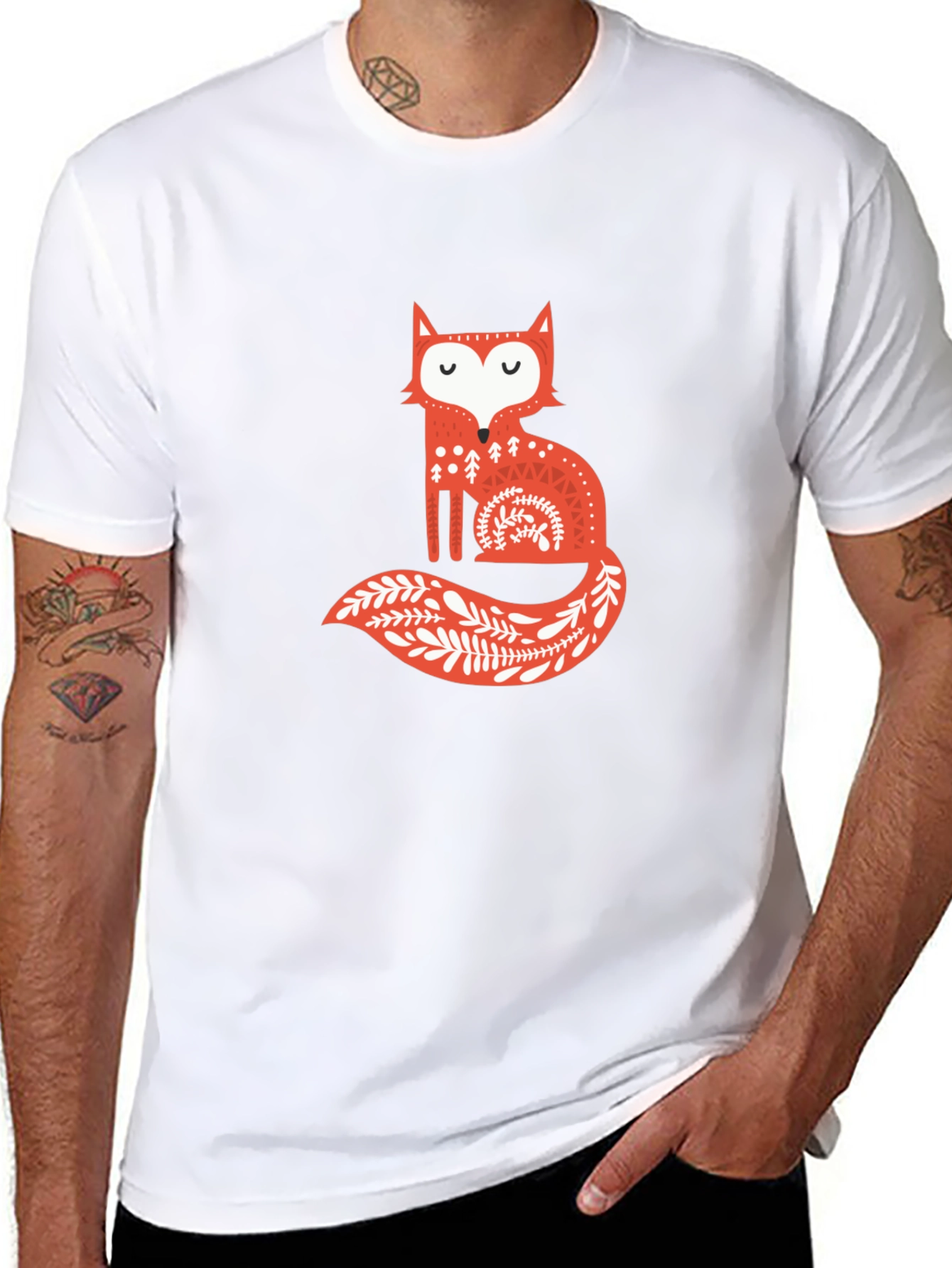 Fox Graphic Tee - Stylish Black T-Shirt