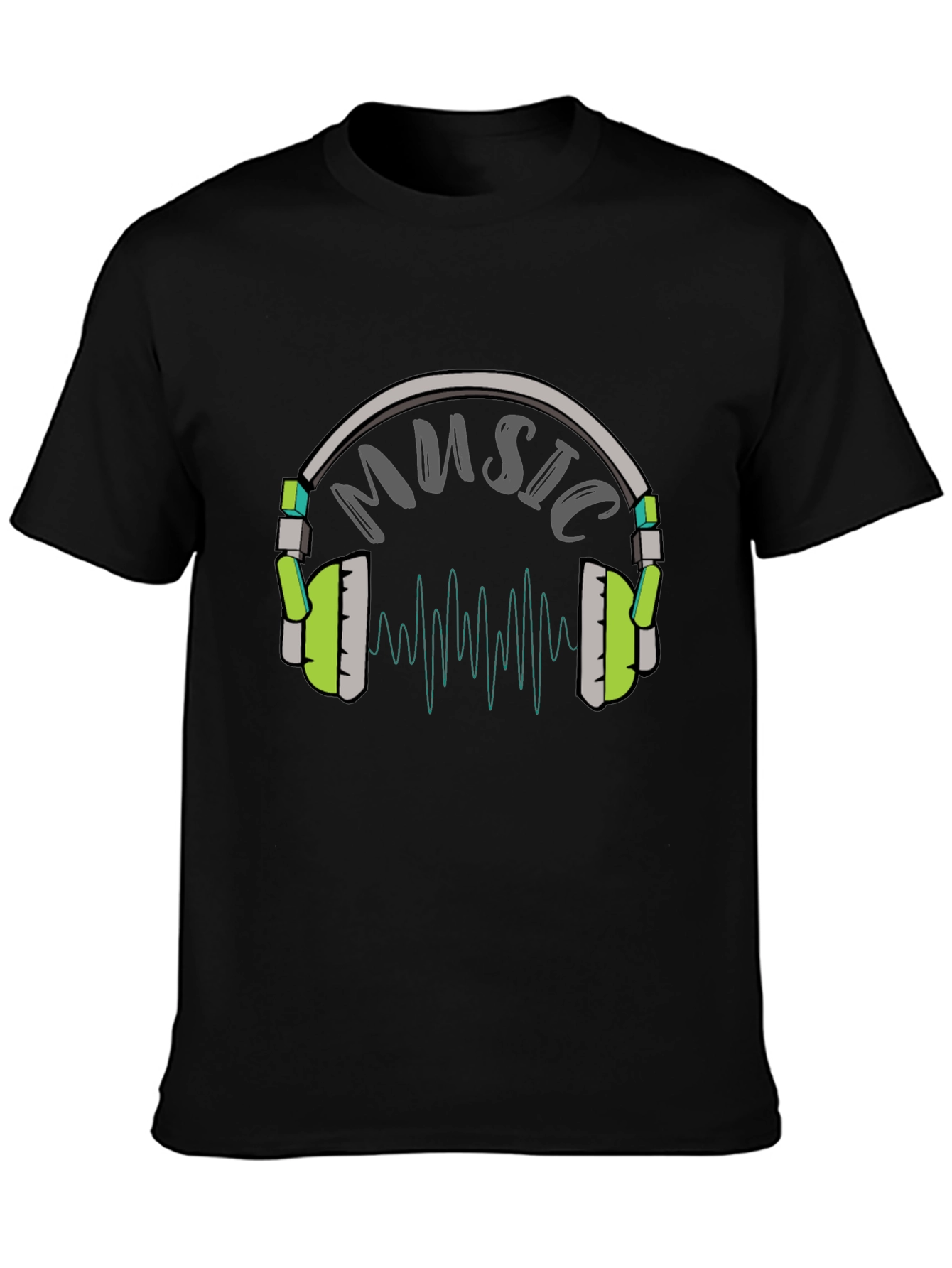 Music Headphone Graphic Tee - Black T-Shirt