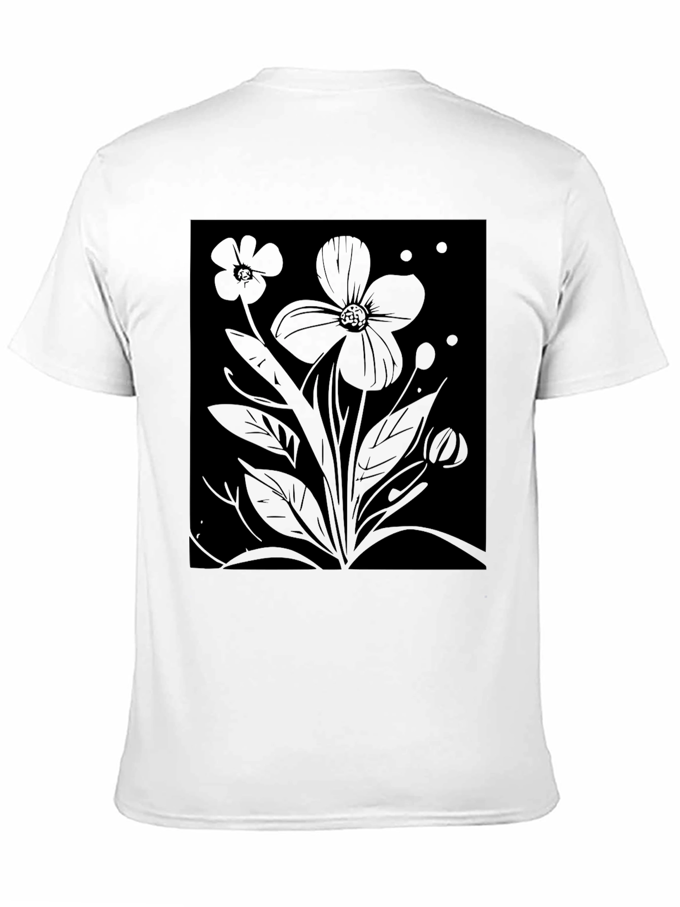 Black Floral Graphic Tee - Mens Classic Fit