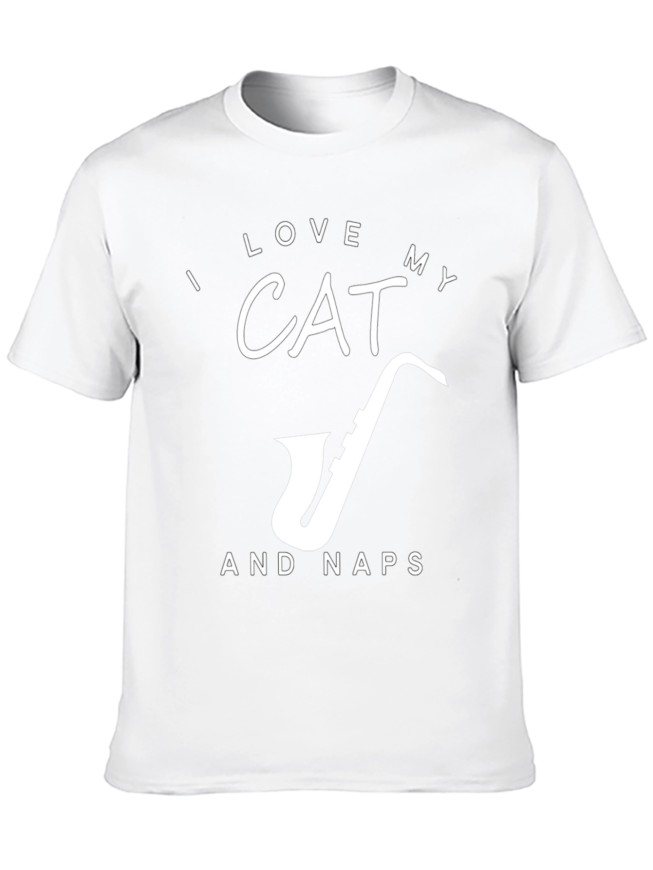 I Love My CAT and Naps T-Shirt - Black