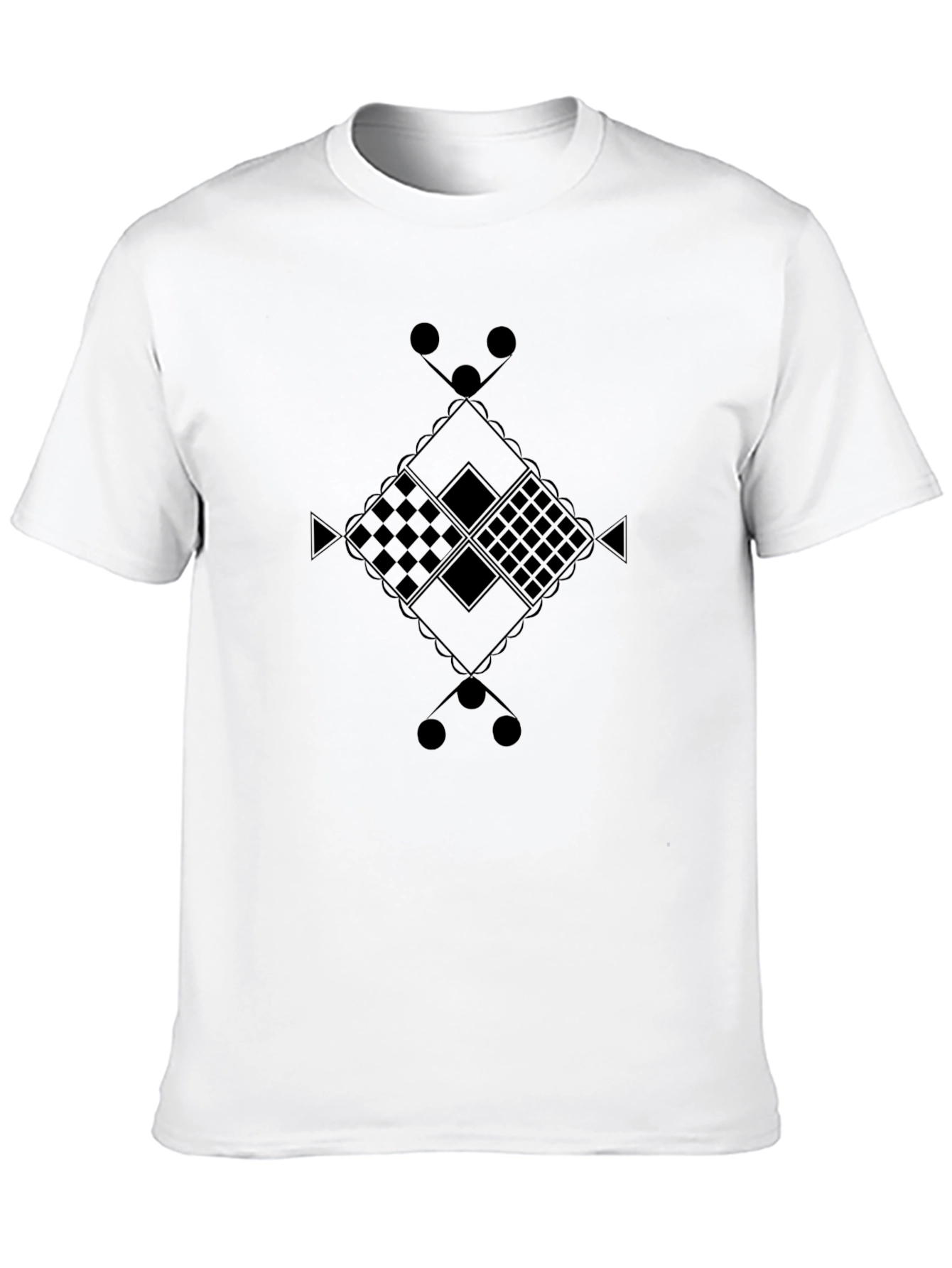 Abstract Geometric Design Black T-Shirt