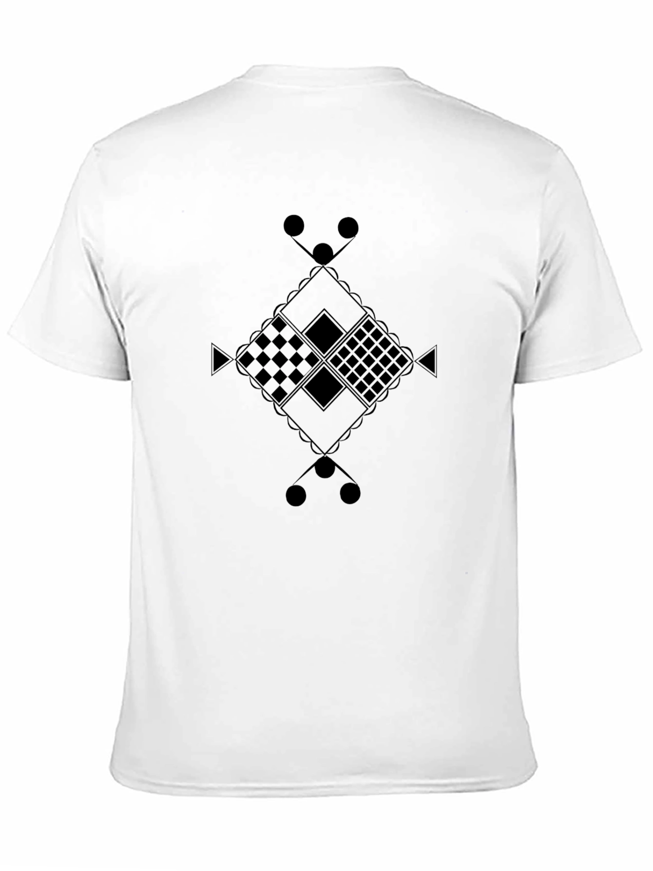 Abstract Geometric Design Black T-Shirt