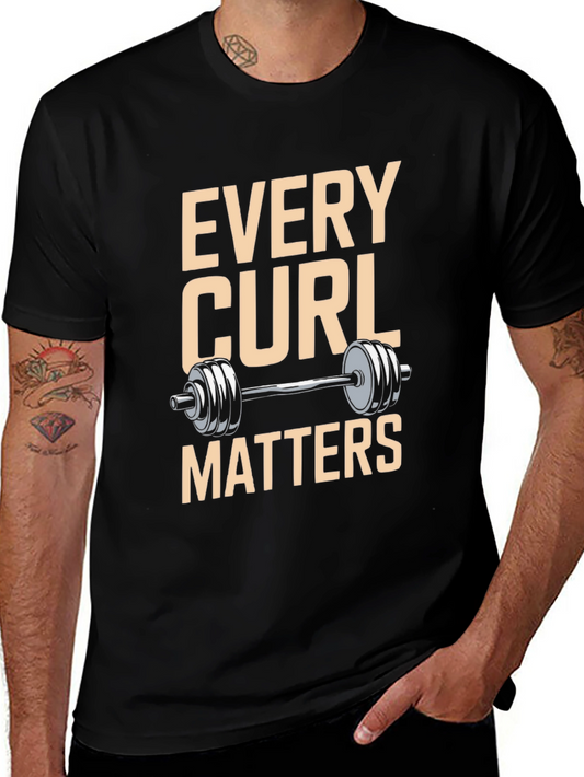 Every Curl Matters Gym T-Shirt - Black Fitness Tee
