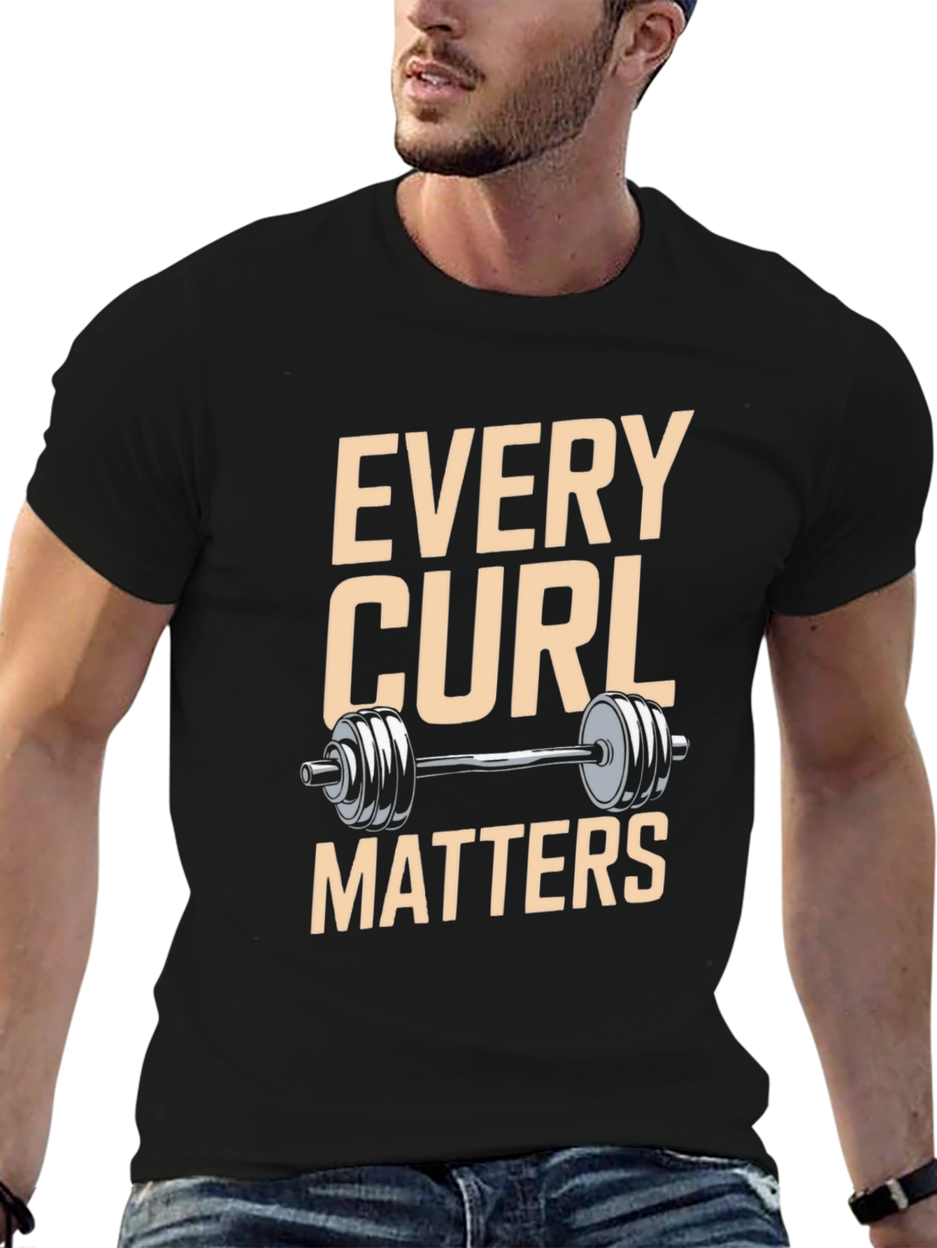 Every Curl Matters Gym T-Shirt - Black Fitness Tee