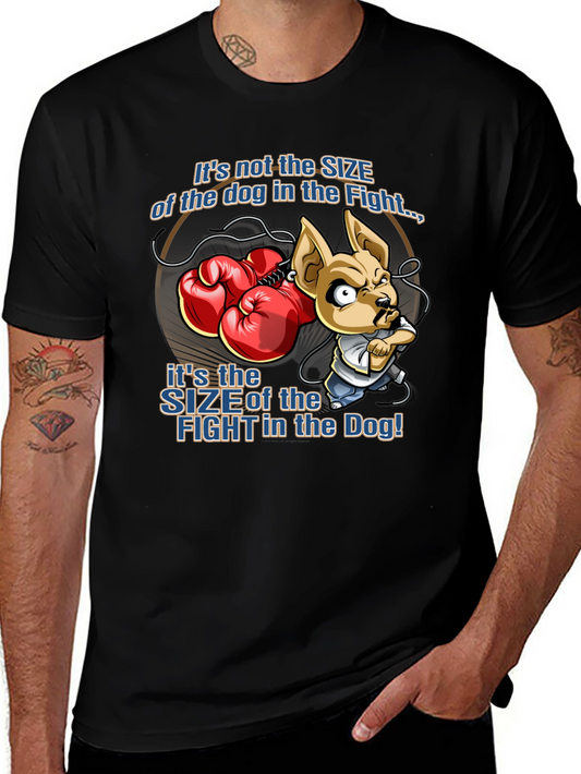 Dog Boxer Graphic T-Shirt - Fight Size Matters