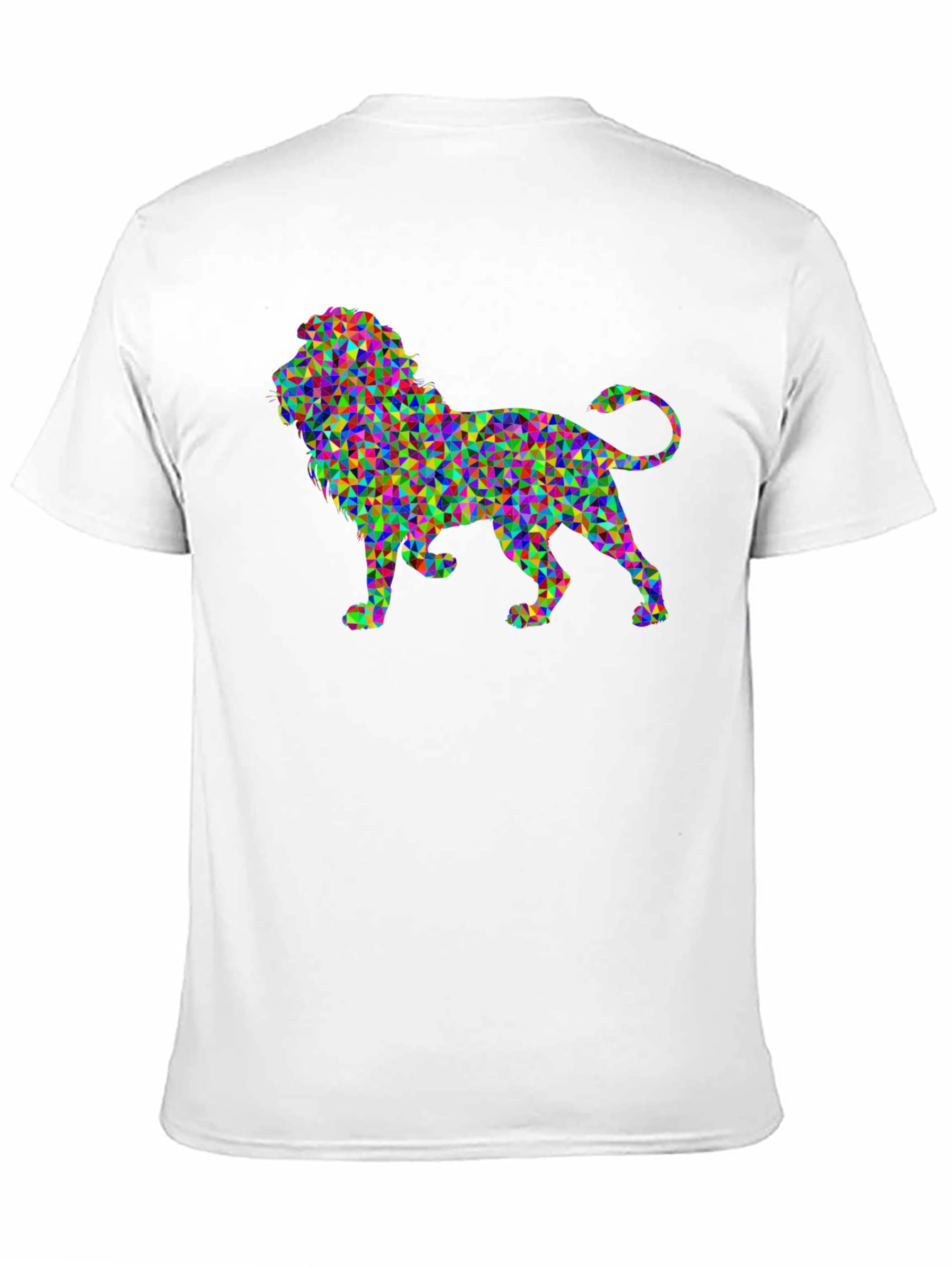 Abstract Geometric Lion Graphic T-Shirt