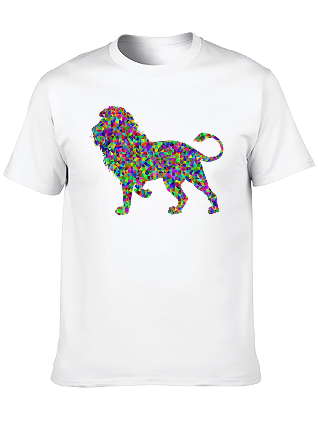 Abstract Geometric Lion Graphic T-Shirt