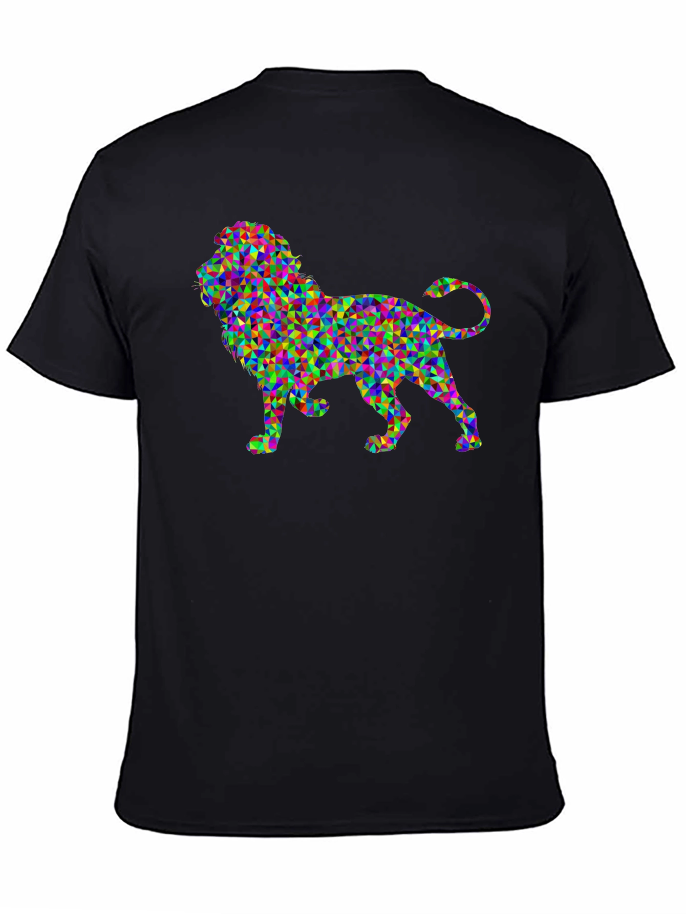 Abstract Geometric Lion Graphic T-Shirt