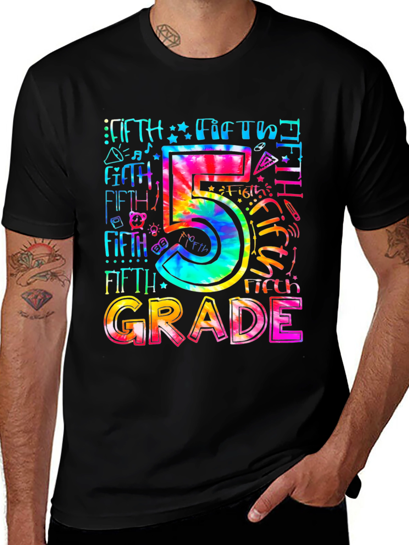 Fifth Grade Tie-Dye T-Shirt - Back to School