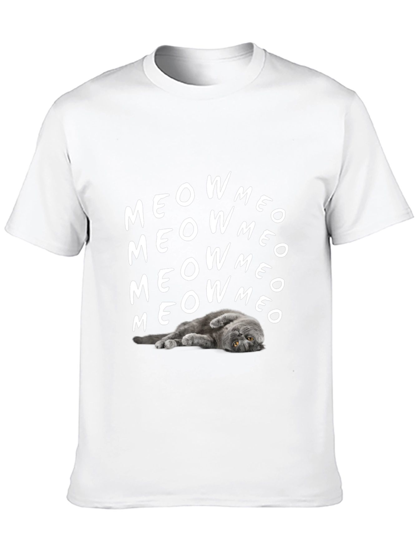Meow Cat Graphic T-Shirt Soft Cotton Tee