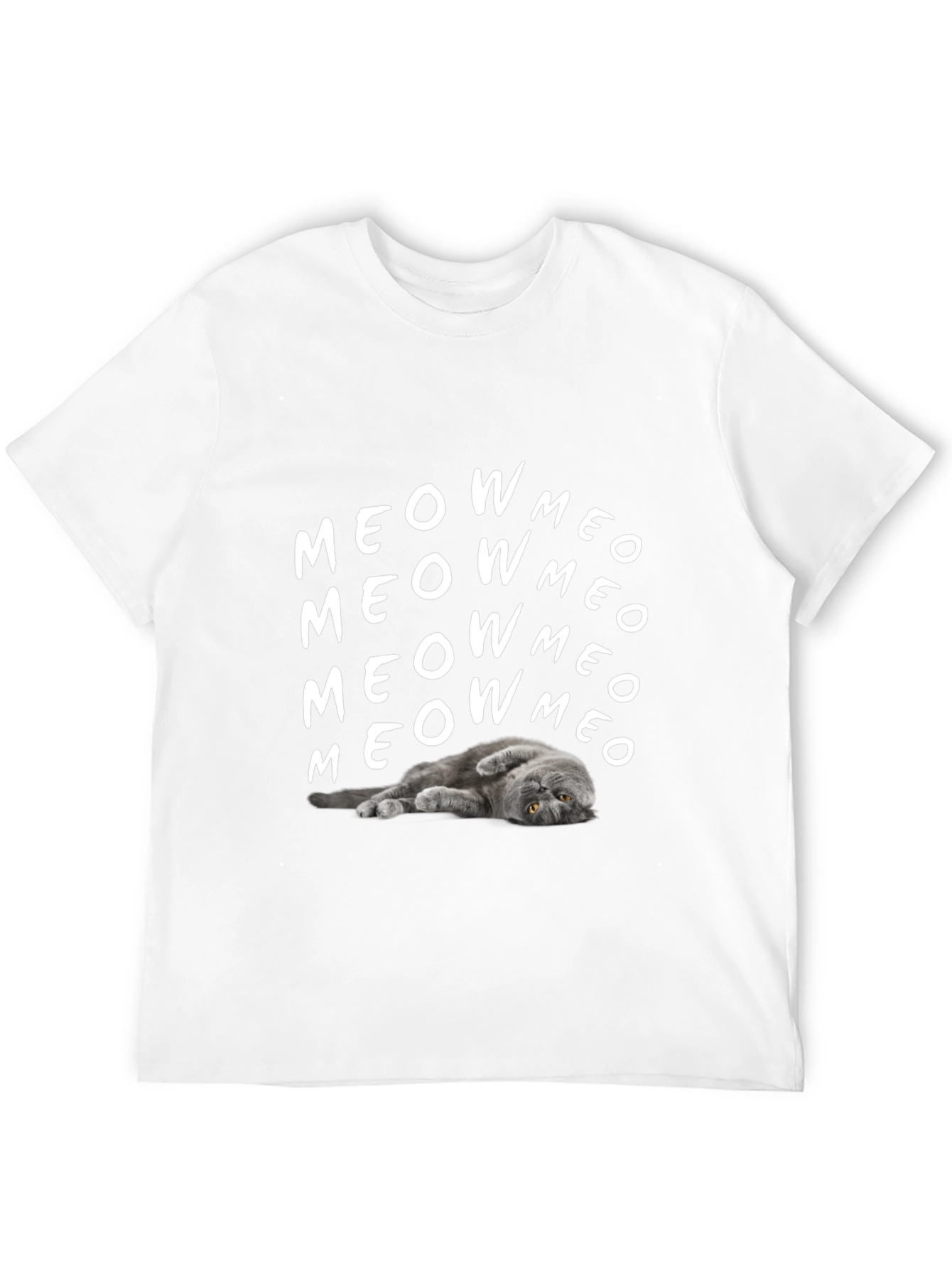 Meow Cat Graphic T-Shirt Soft Cotton Tee