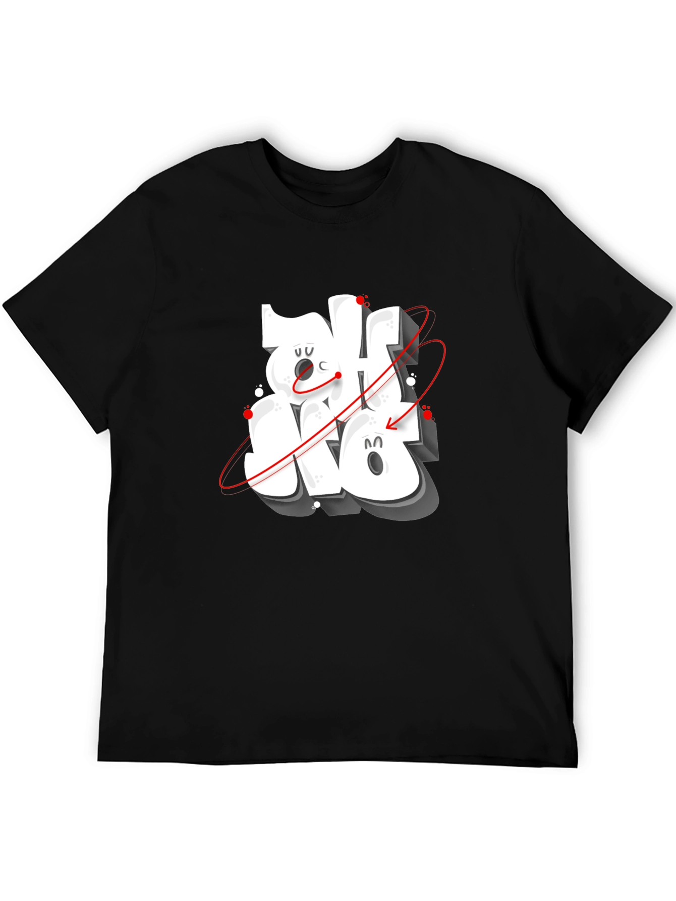 Cool Graphic Print Black T-Shirt