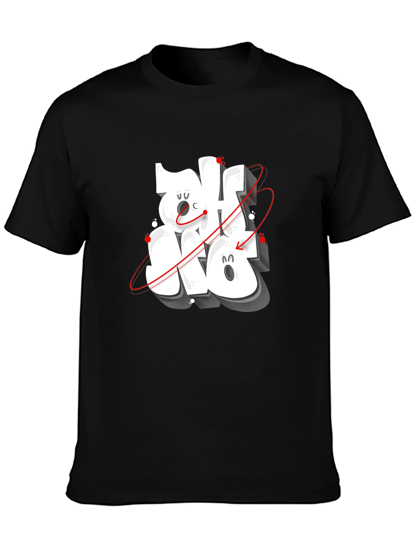 Cool Graphic Print Black T-Shirt