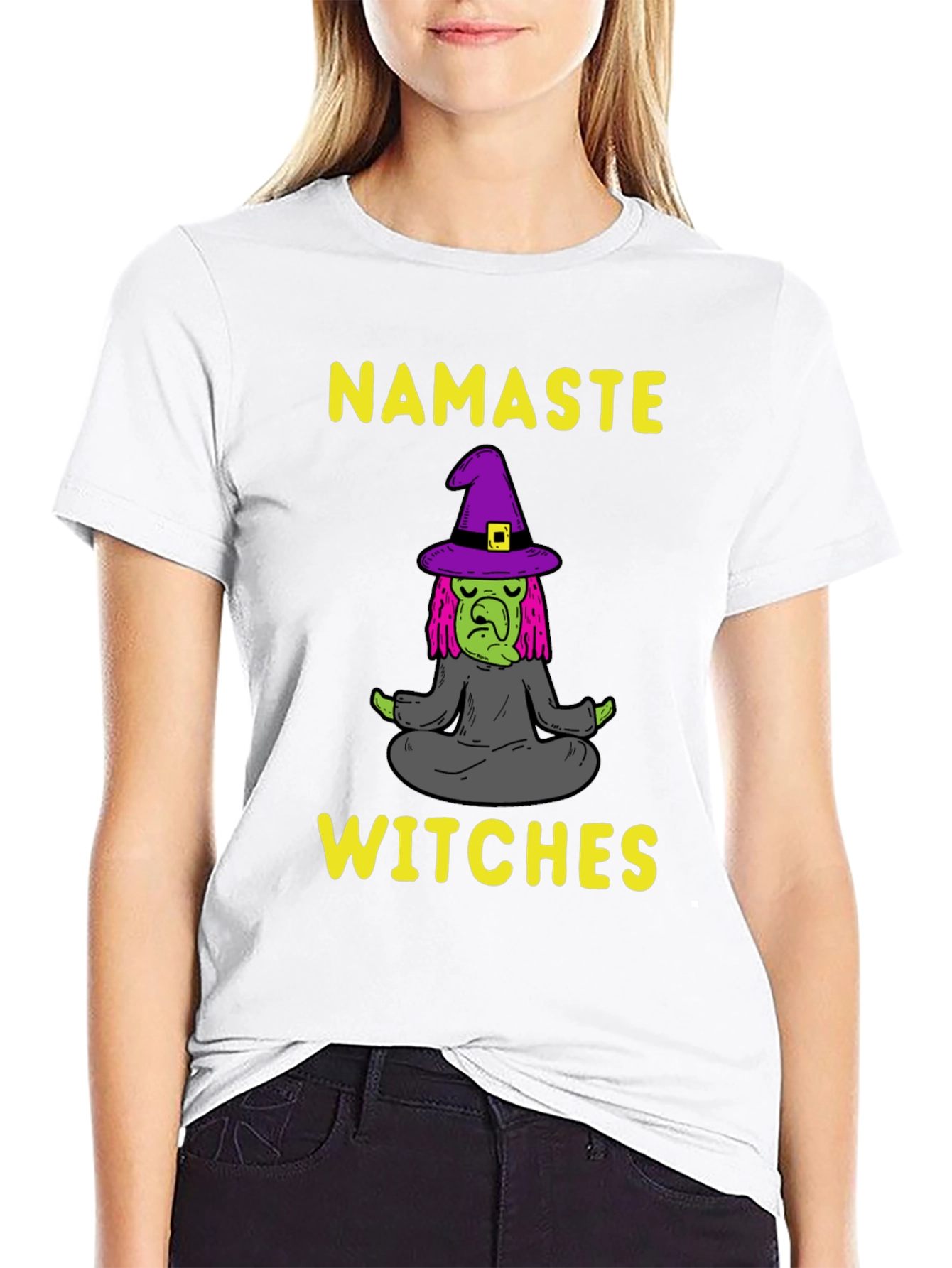 Namaste Witches T-Shirt - Yoga Witch Tee
