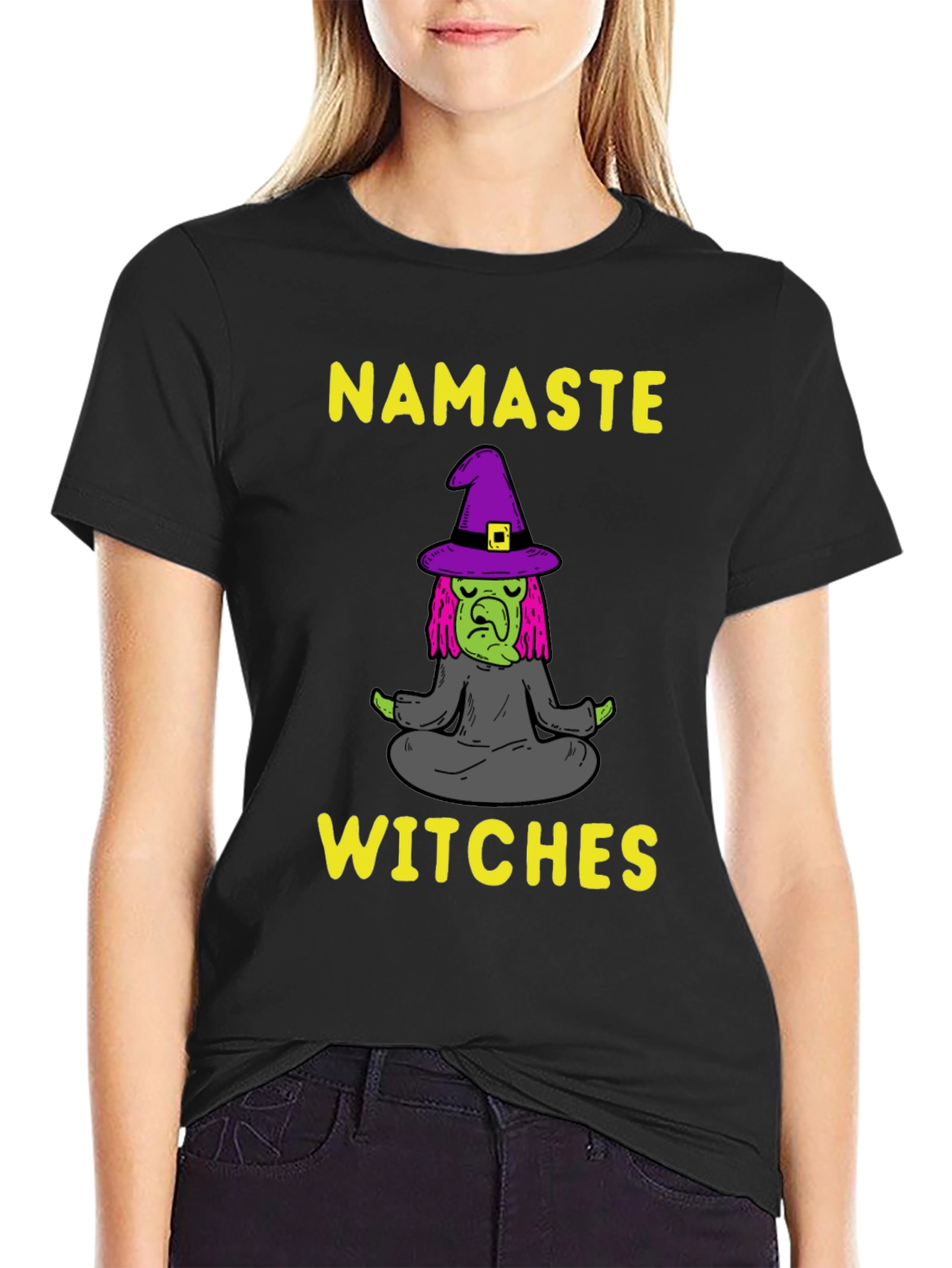 Namaste Witches T-Shirt - Yoga Witch Tee