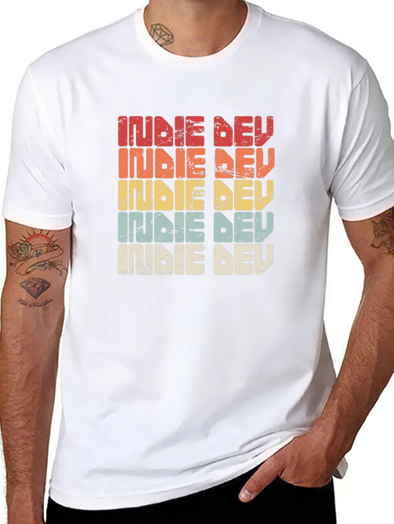 Indie Dev Retro Style Graphic T-Shirt - Developer Gift