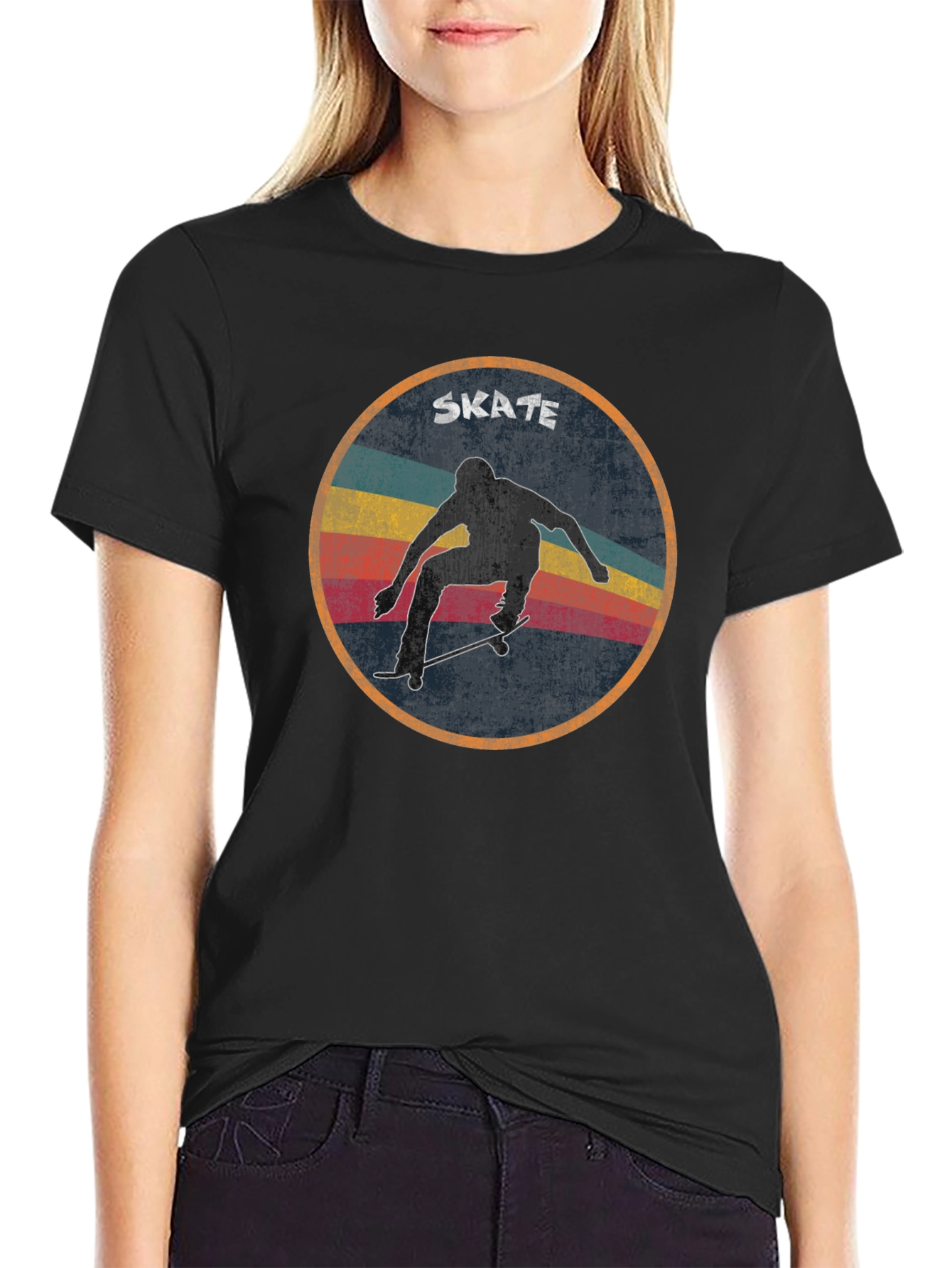 Retro Skate T-Shirt - Black