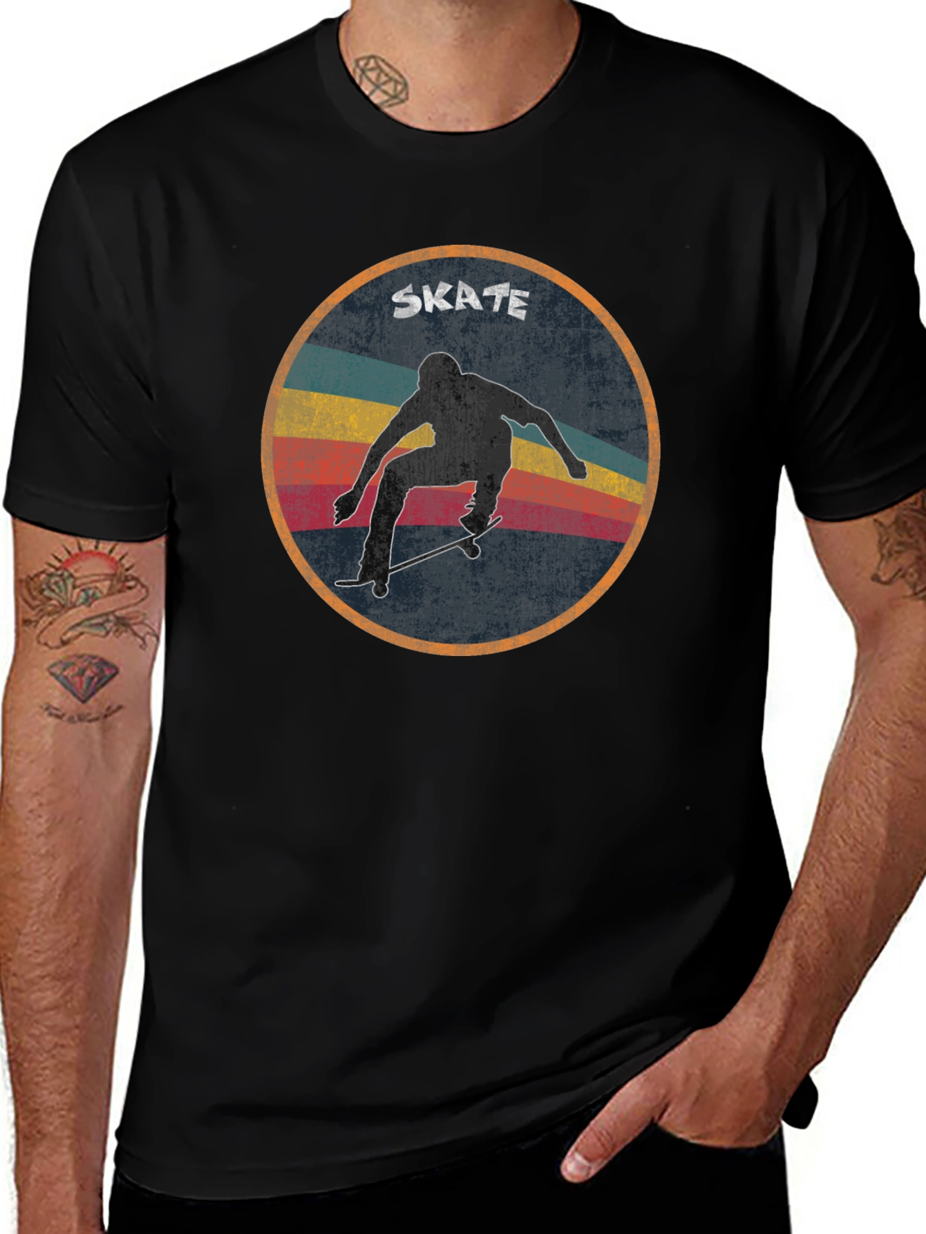 Retro Skate T-Shirt - Black