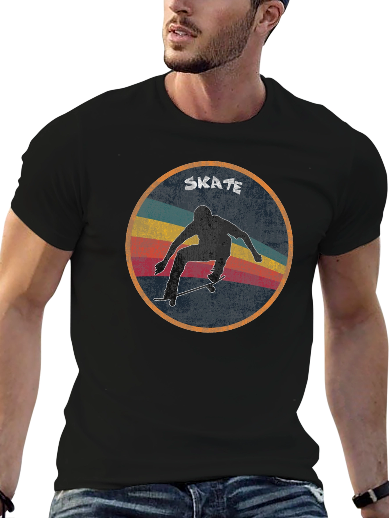 Retro Skate T-Shirt - Black