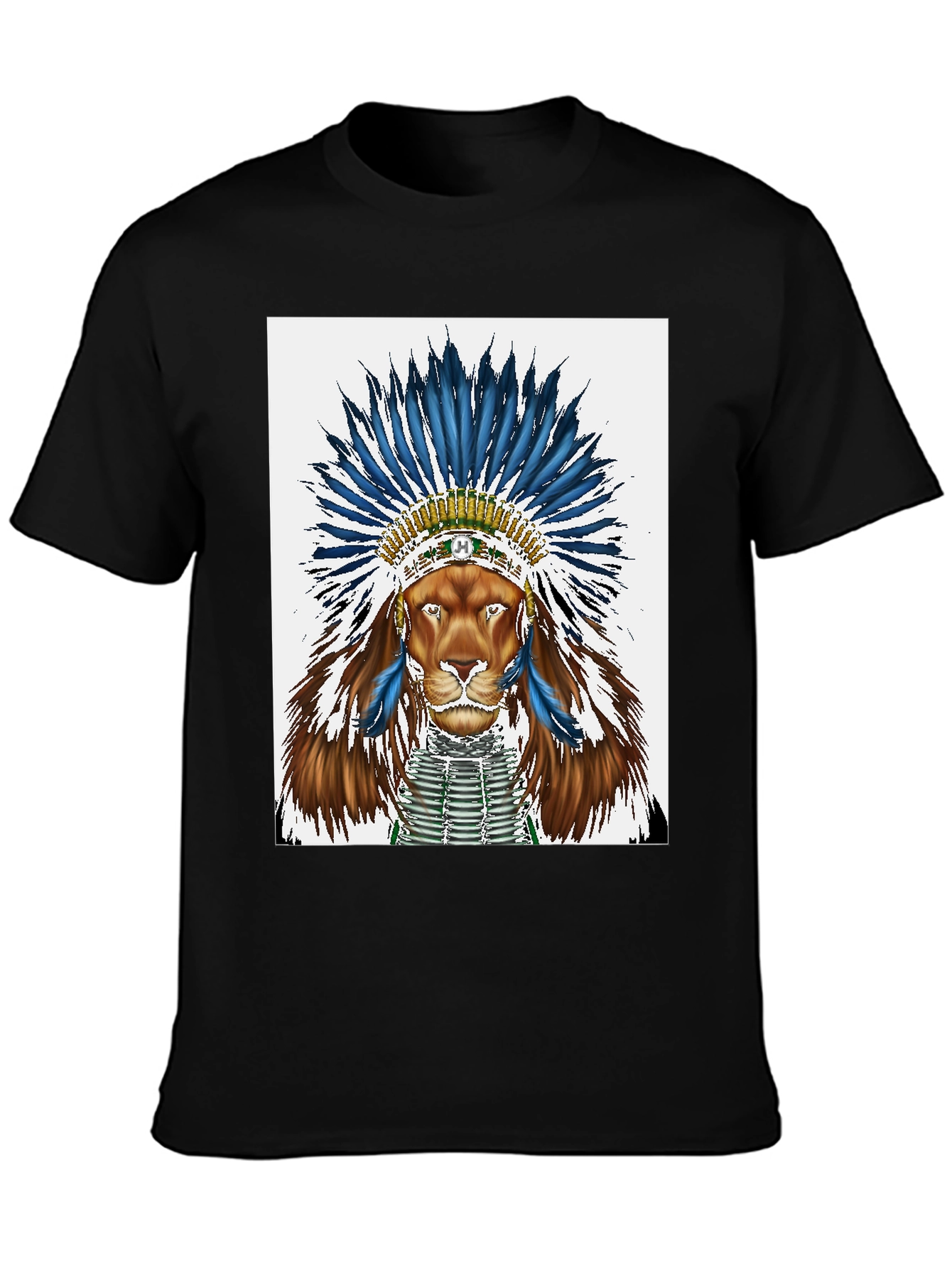 Lion Headdress Graphic Tee - Black