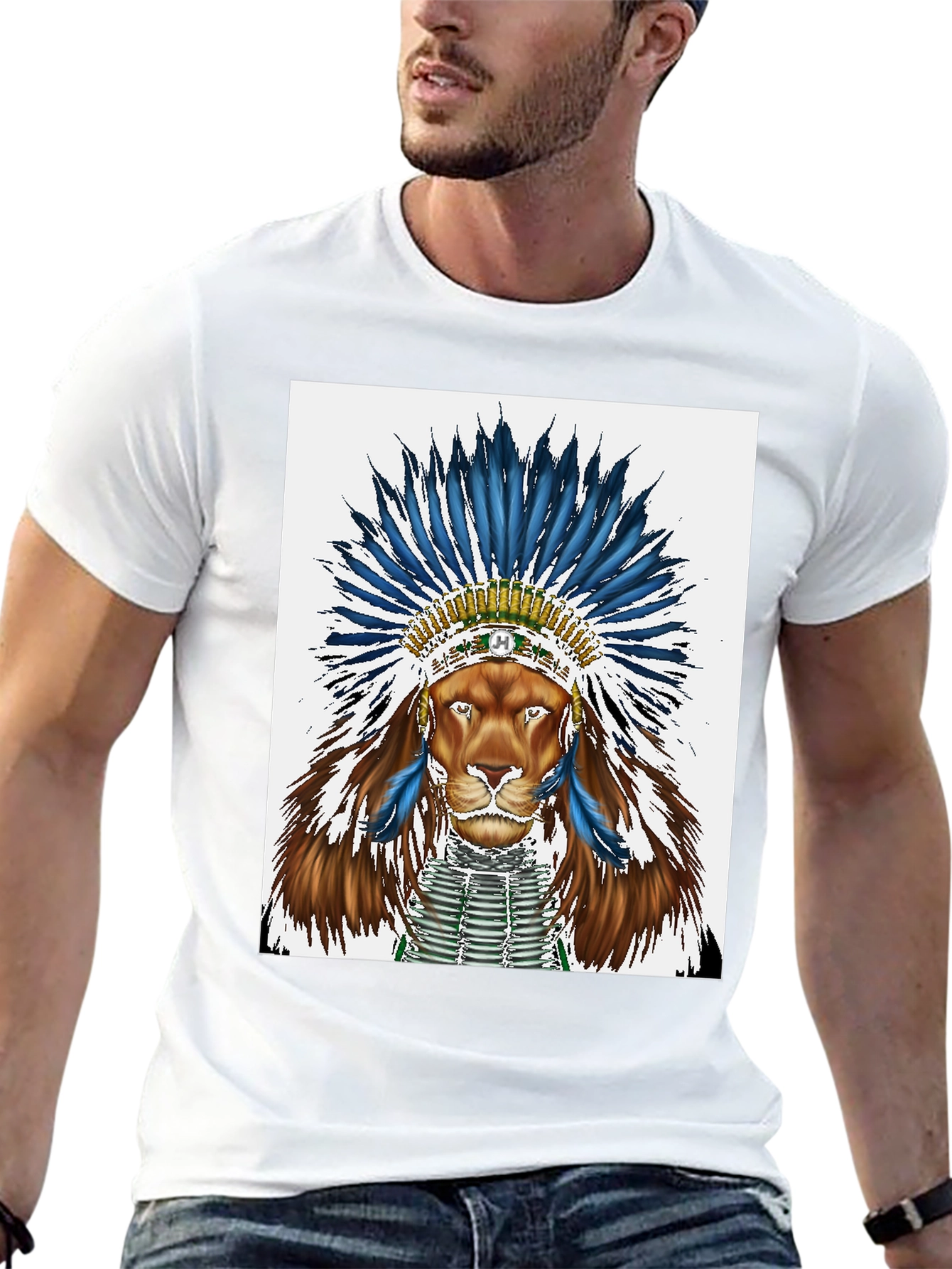 Lion Headdress Graphic Tee - Black