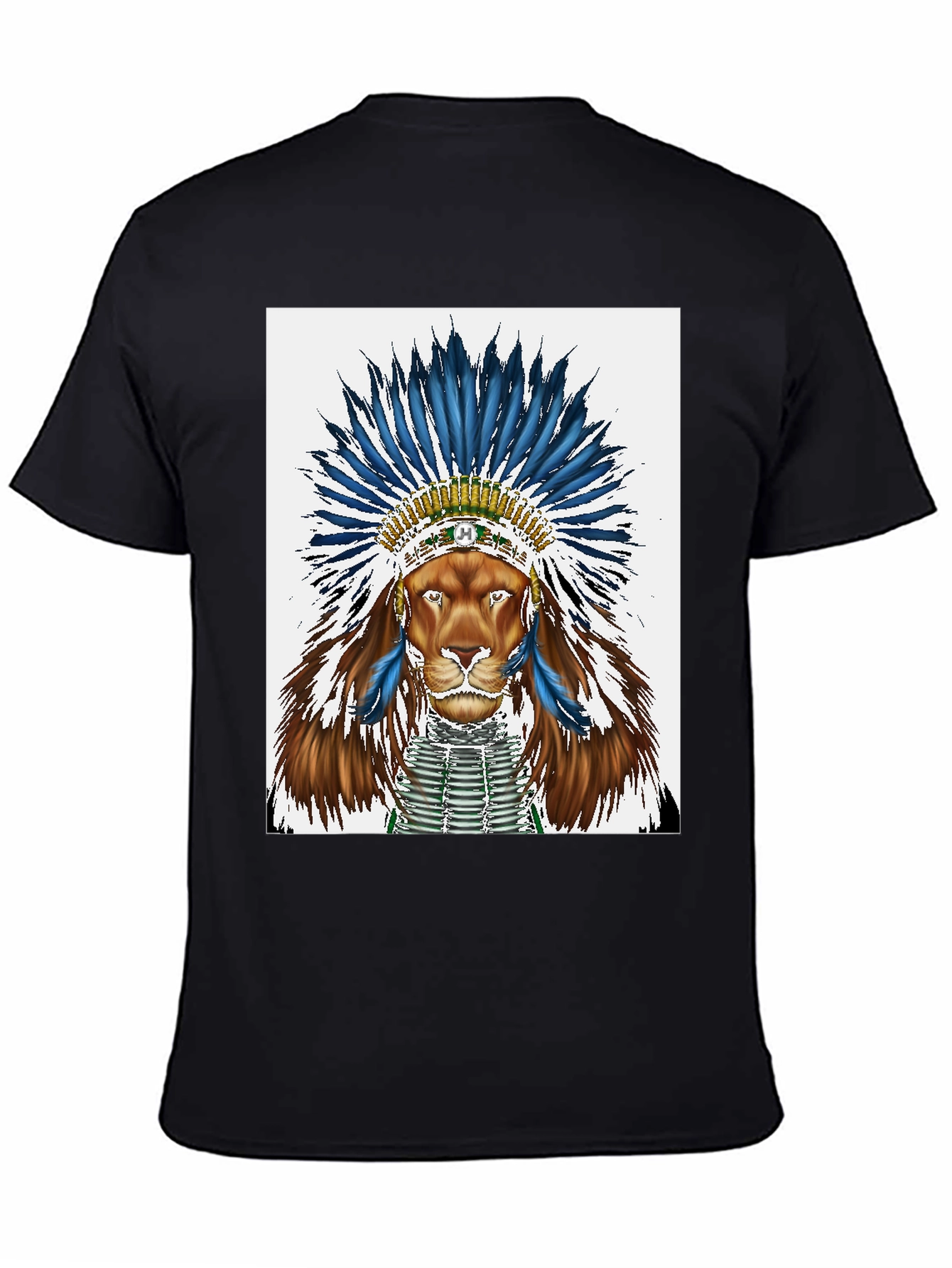 Lion Headdress Graphic Tee - Black