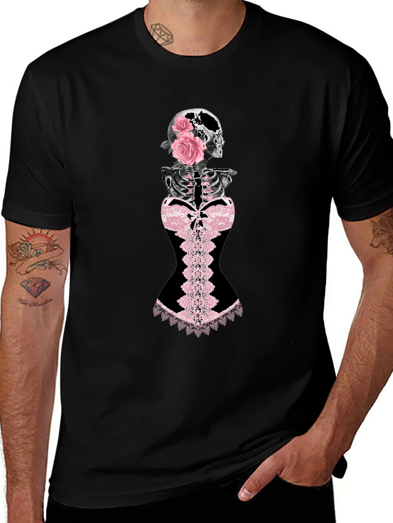 Skull & Roses Corset Graphic Tee