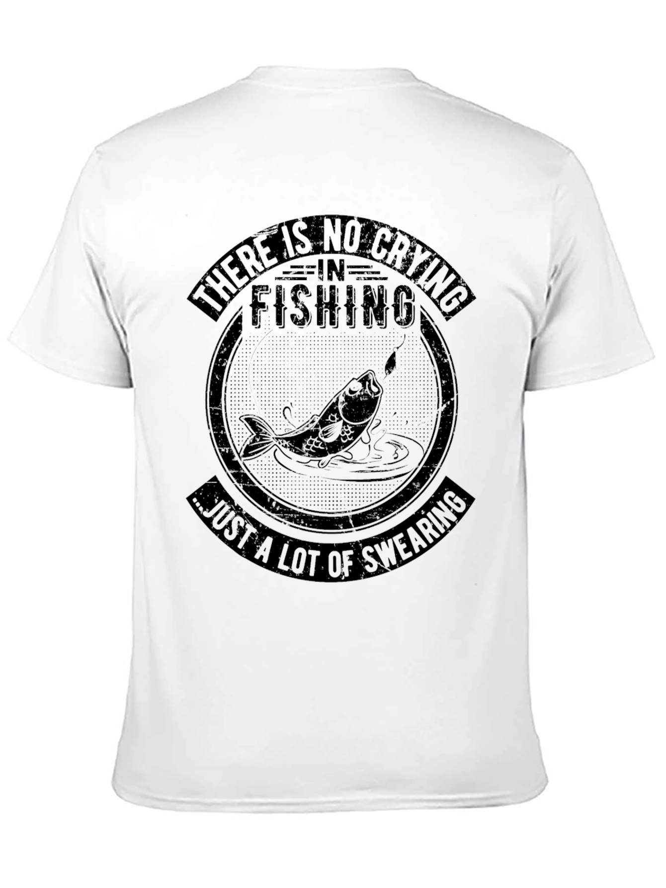 Fishing Humor T-Shirt - No Crying Just Swearing