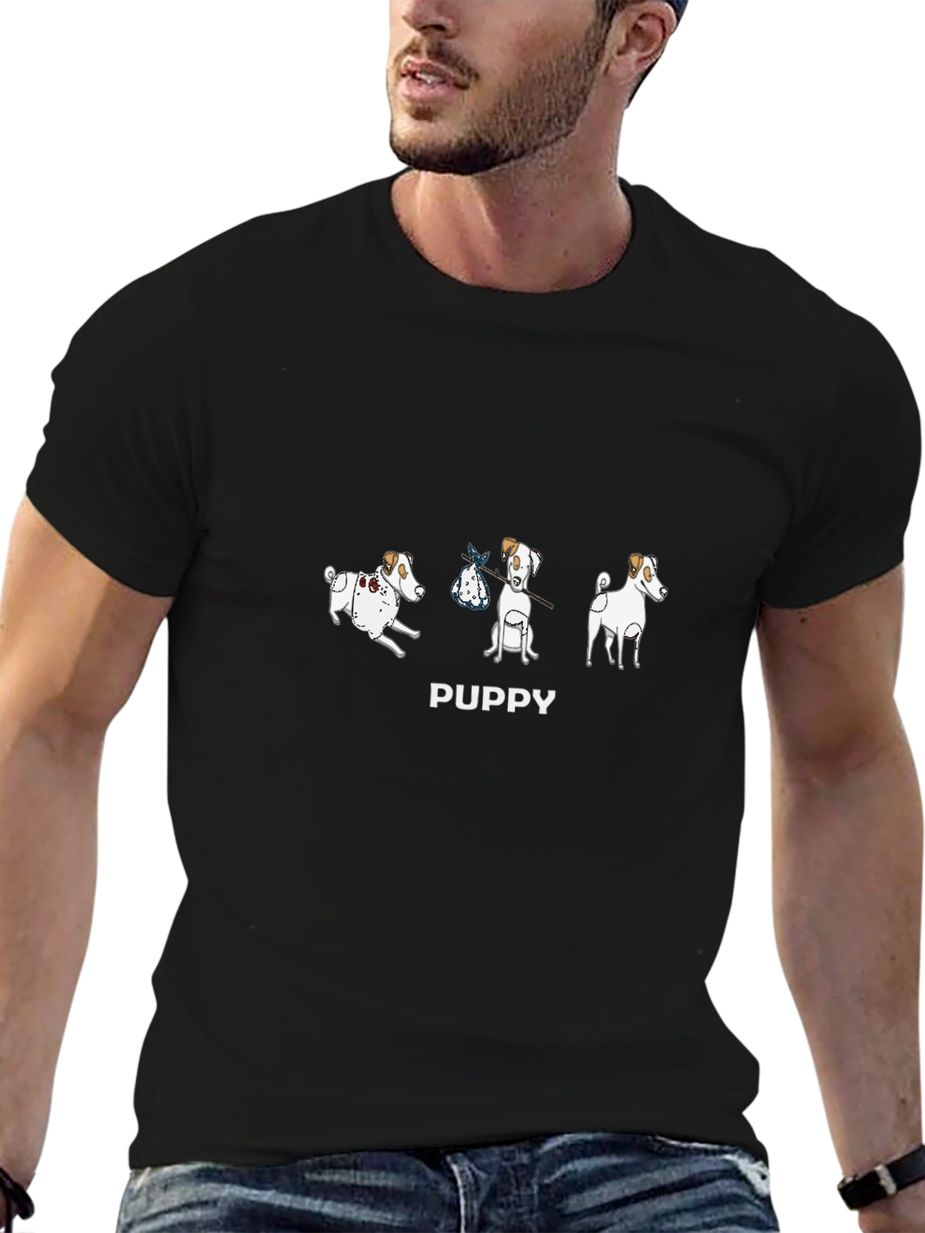 PUPPY Cartoon Dogs T-Shirt – Cute Dog Lover Graphic Tee Gift