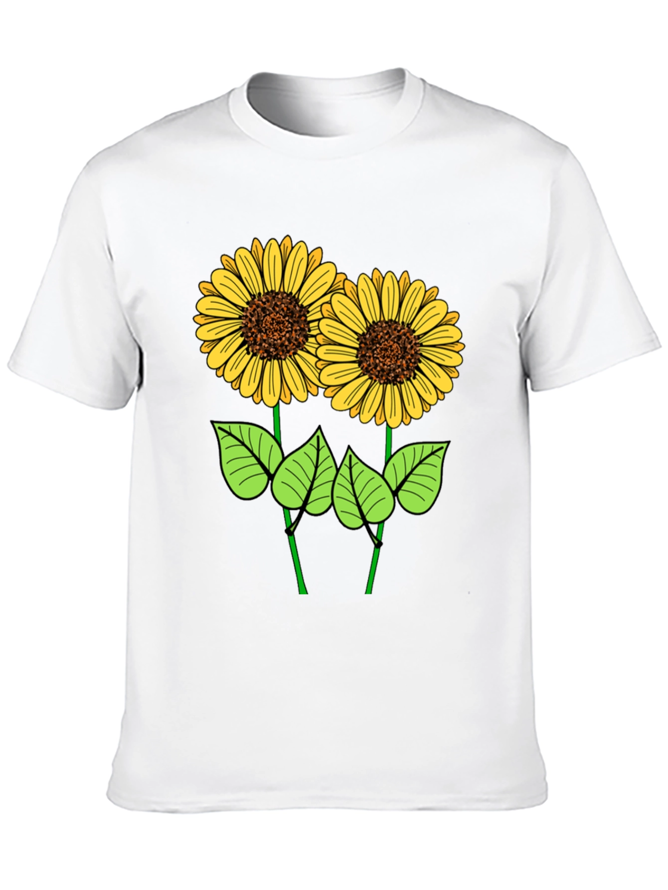 Sunflower Graphic Tee - Black Cotton T-Shirt
