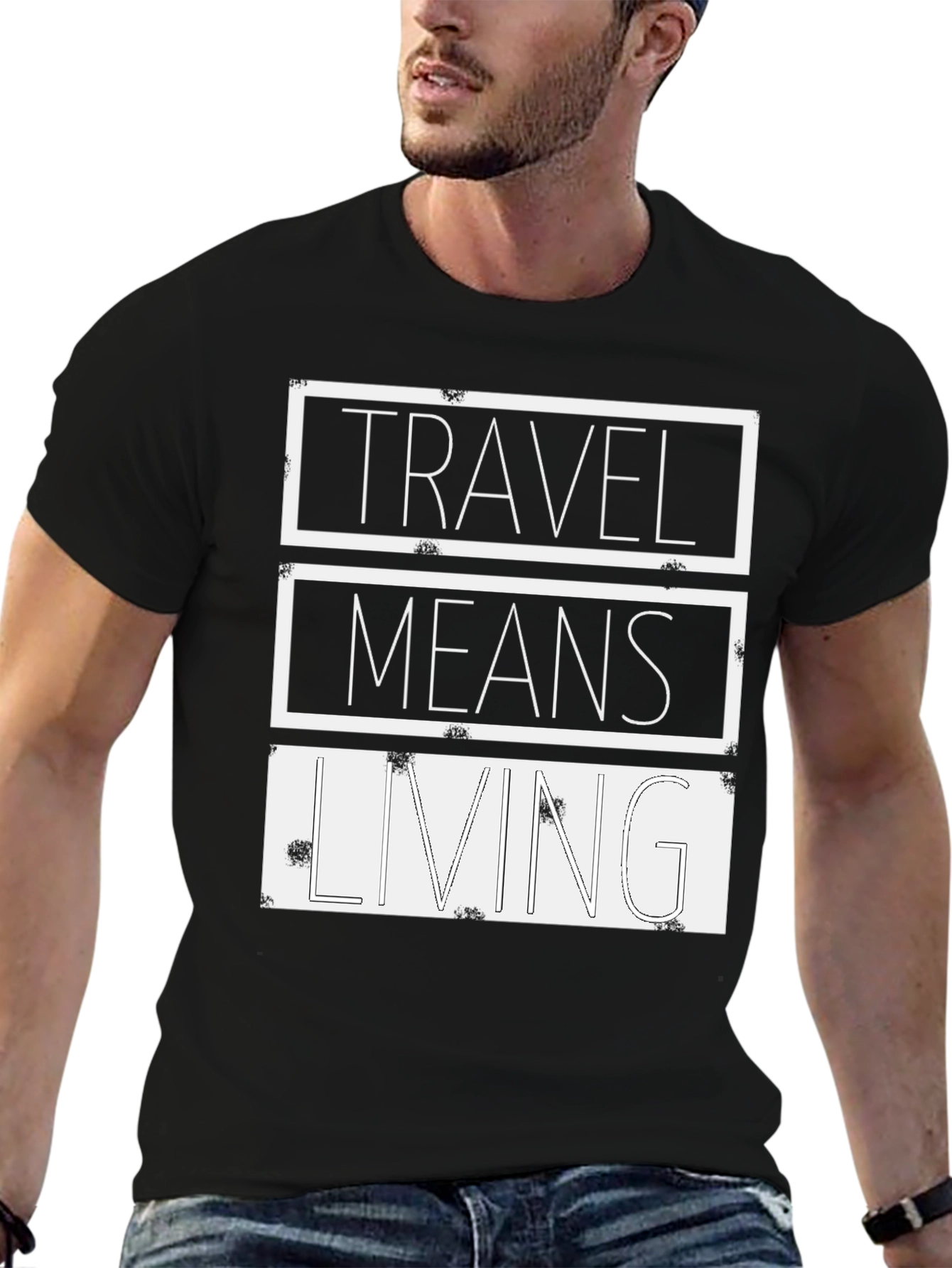 Travel Means Living Black Graphic Tee