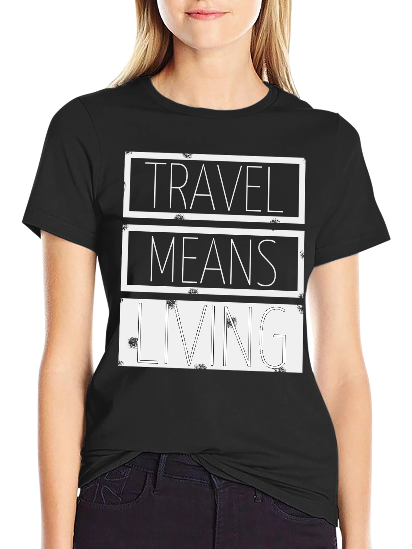 Travel Means Living Black Graphic Tee