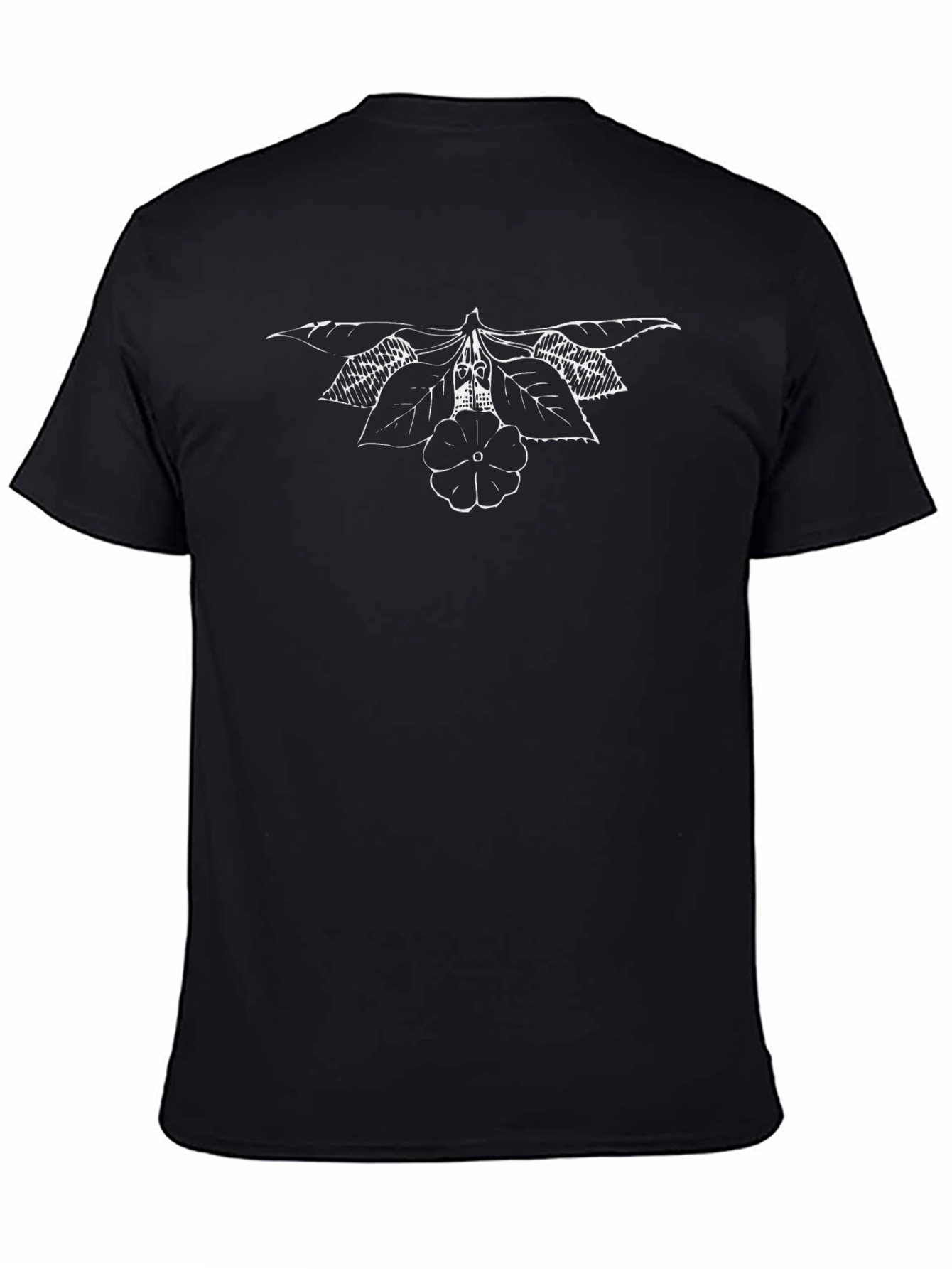 Floral Sketch Black T-Shirt - Stylish Casual Wear