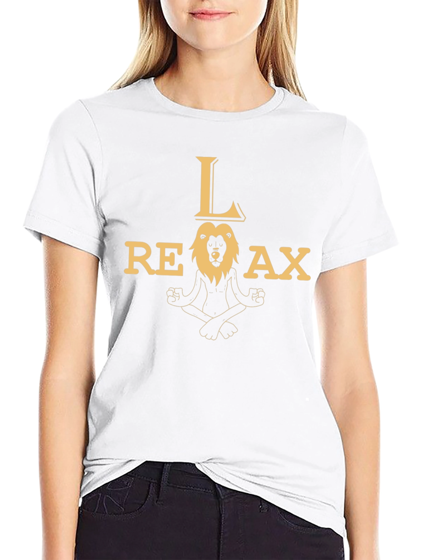 Relax Lion Black Graphic T-Shirt
