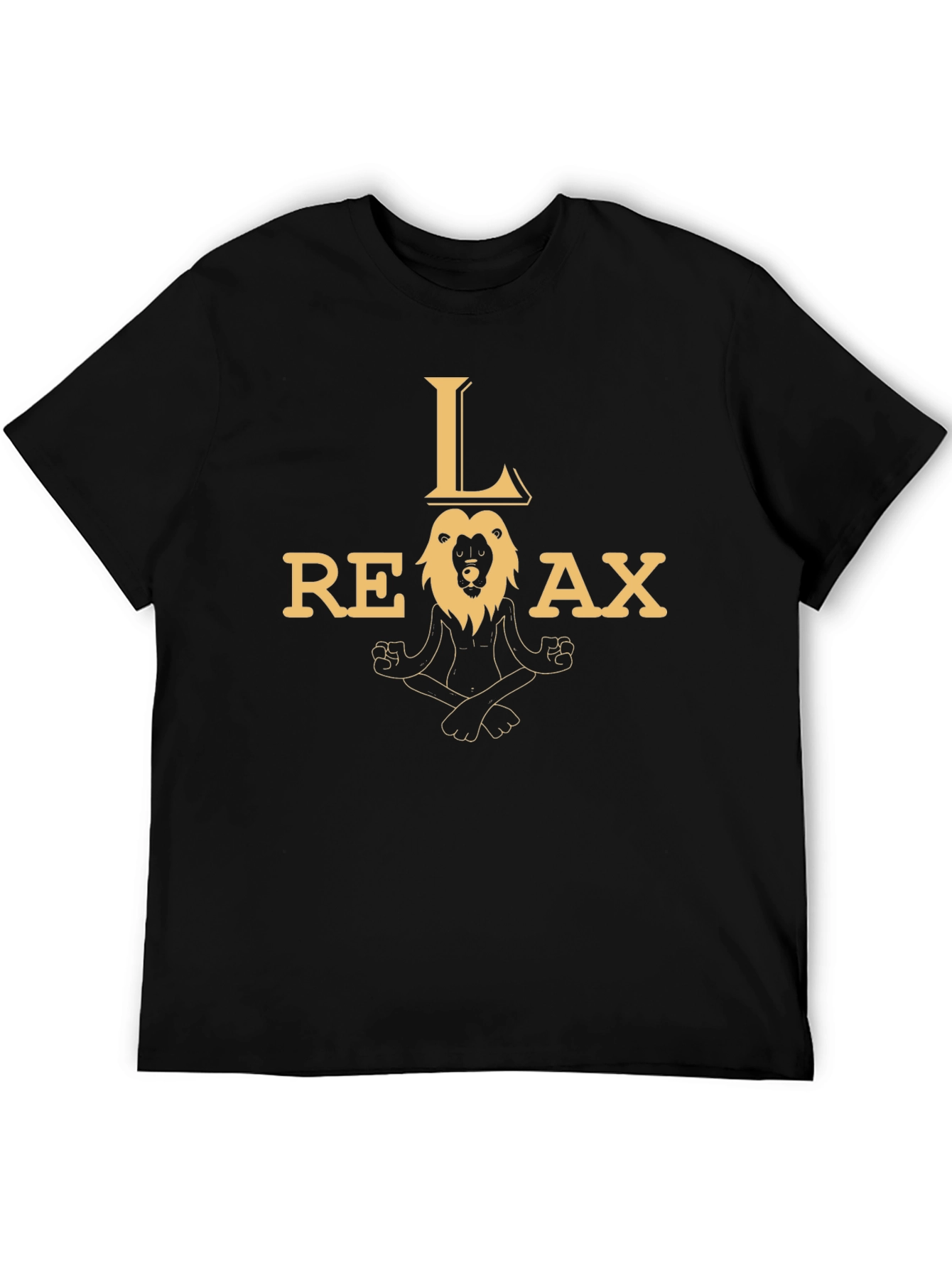 Relax Lion Black Graphic T-Shirt