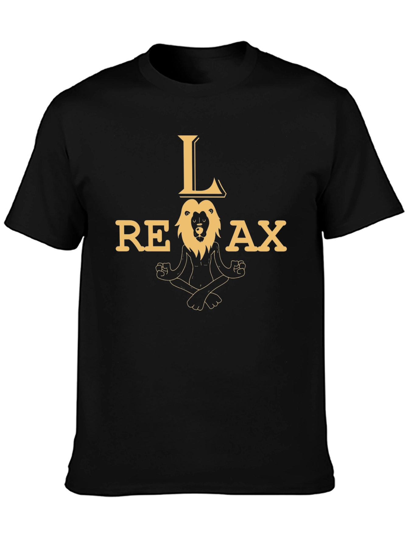 Relax Lion Black Graphic T-Shirt